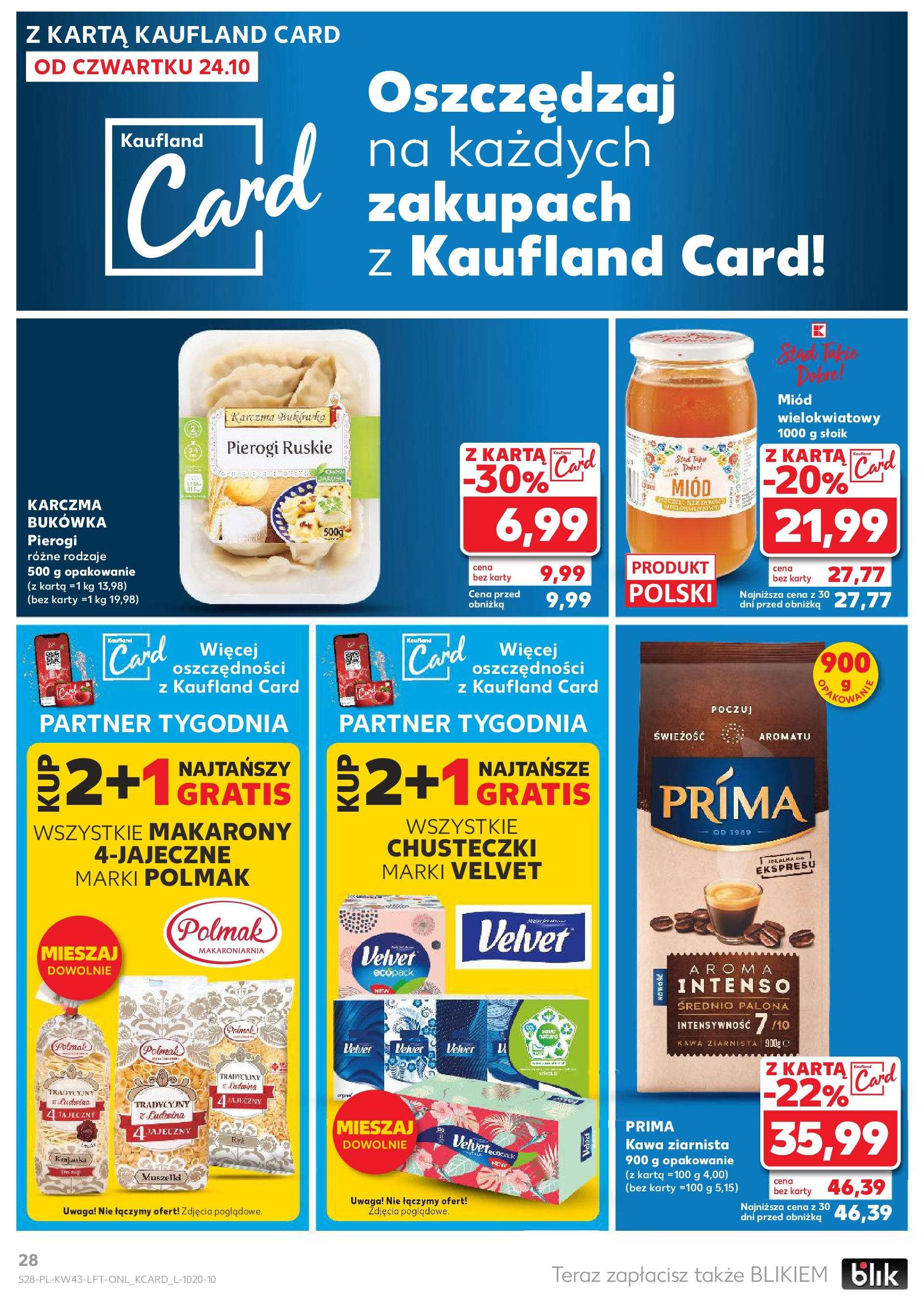 Kaufland gazetka od 24.10.2024 - od jutra PDF | Strona: 28 | Produkty: Karta, Kawa ziarnista, Kawa, Makarony