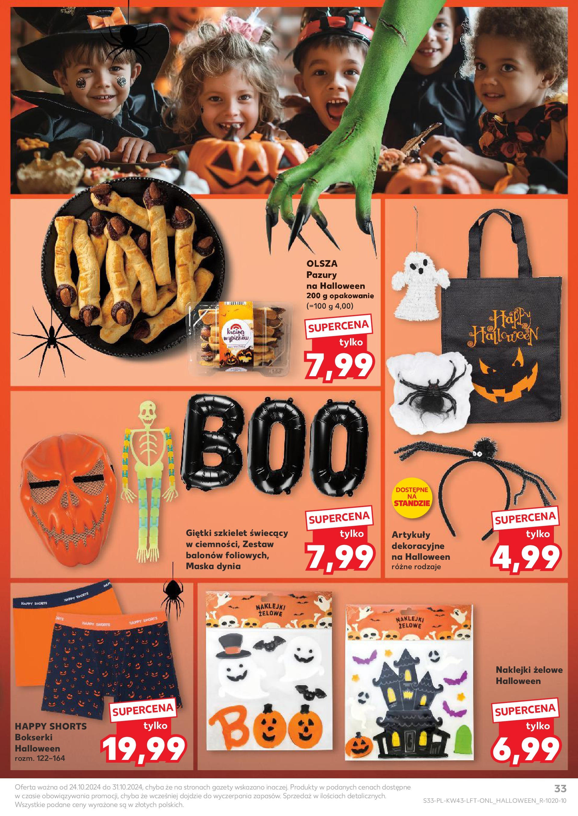 Kaufland gazetka od 24.10.2024 - od jutra PDF | Strona: 33 | Produkty: Dynia, Bokserki, Naklejki, Maska