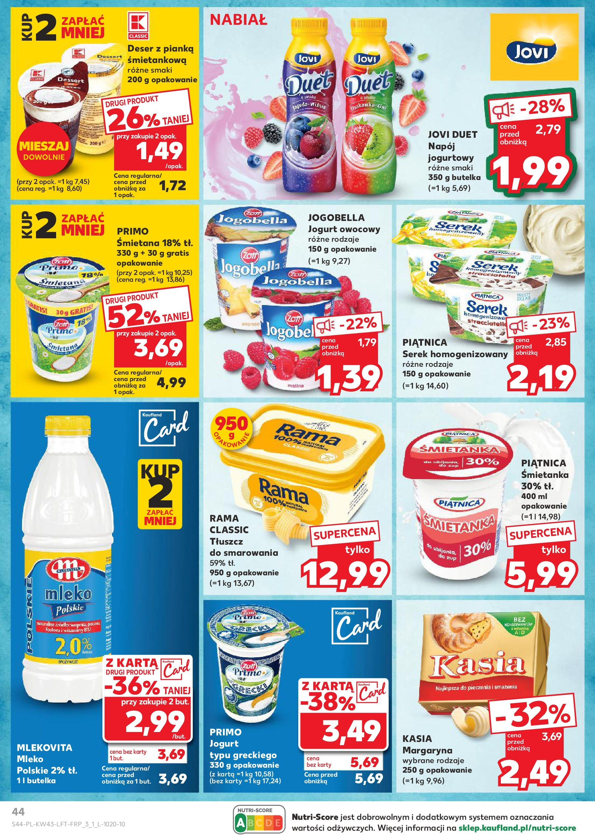 Kaufland gazetka od 24.10.2024 - od jutra PDF | Strona: 44 | Produkty: Malina, Serek homogenizowany, Serek, Mleko