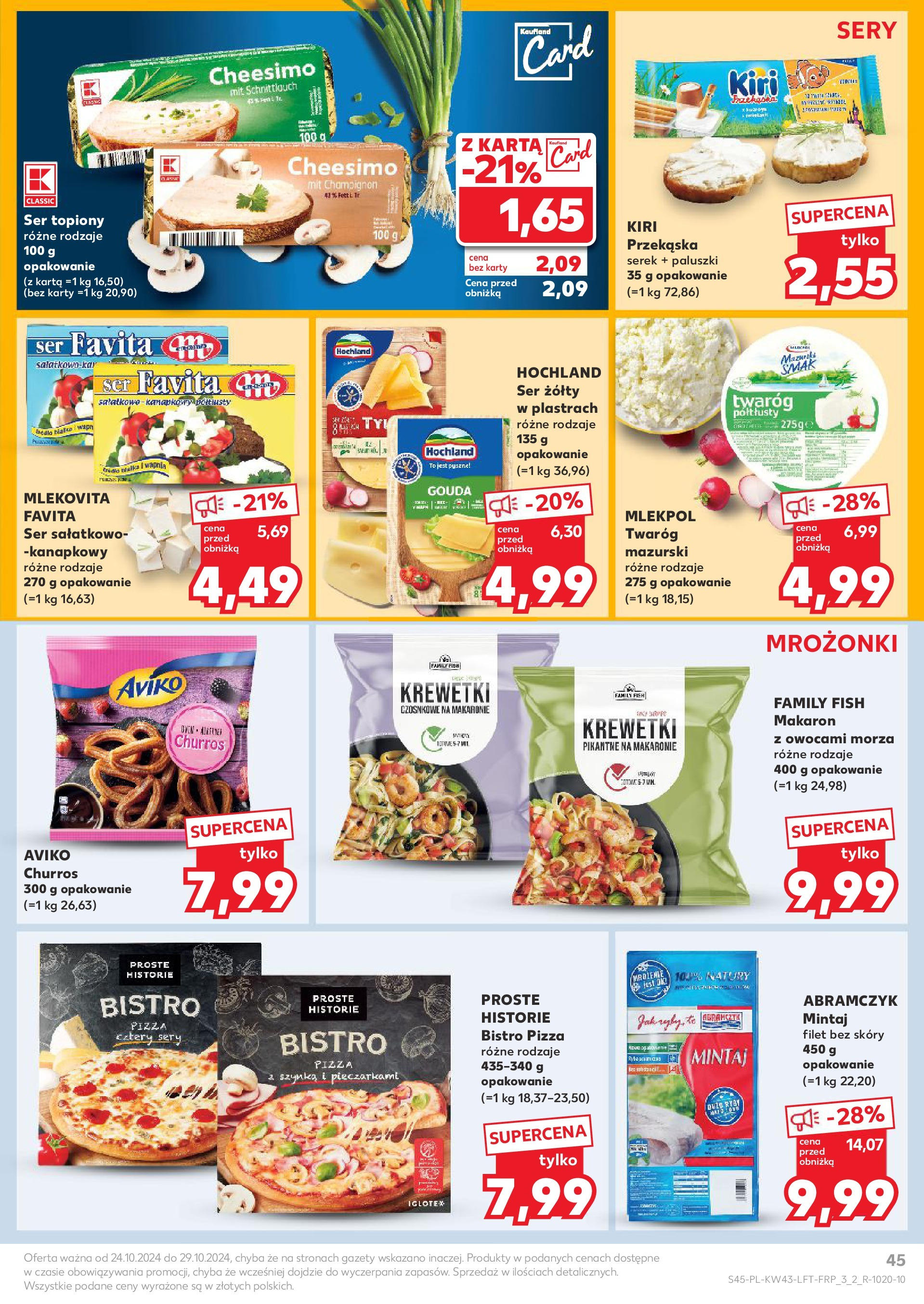 Kaufland gazetka od 24.10.2024 - od jutra PDF | Strona: 45 | Produkty: Karta, Paluszki, Ser, Makaron