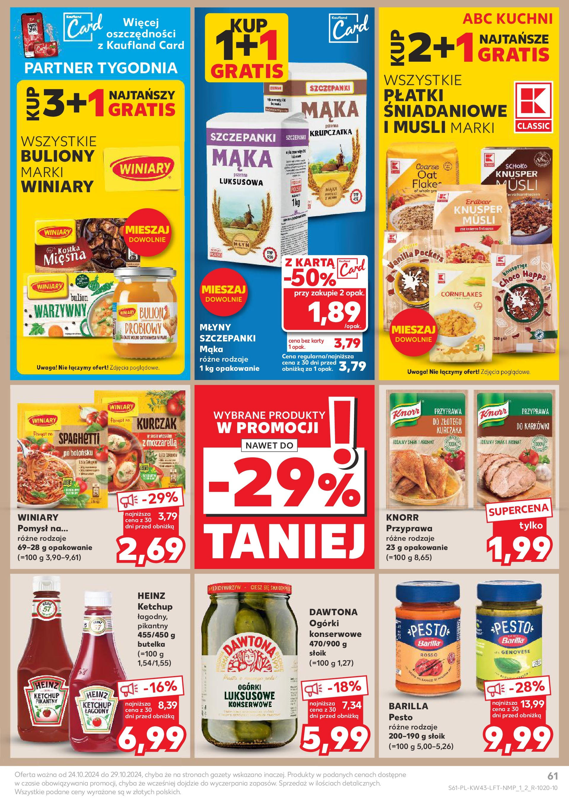 Kaufland gazetka od 24.10.2024 - od jutra PDF | Strona: 61 | Produkty: Karta, Ketchup, Mozzarella, Płatki