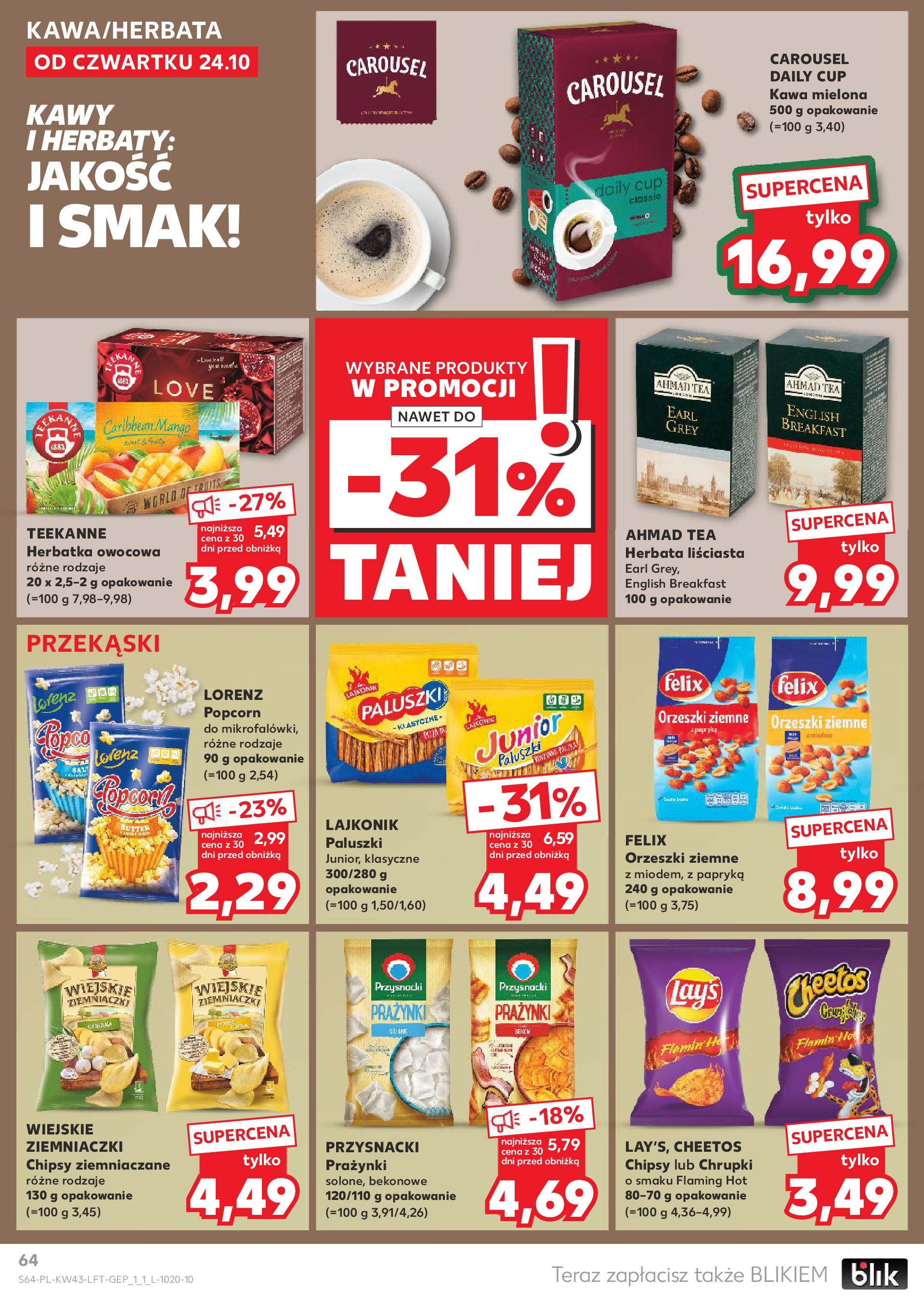 Kaufland gazetka od 24.10.2024 - od jutra PDF | Strona: 64 | Produkty: Mango, Herbata liściasta, Paluszki, Popcorn