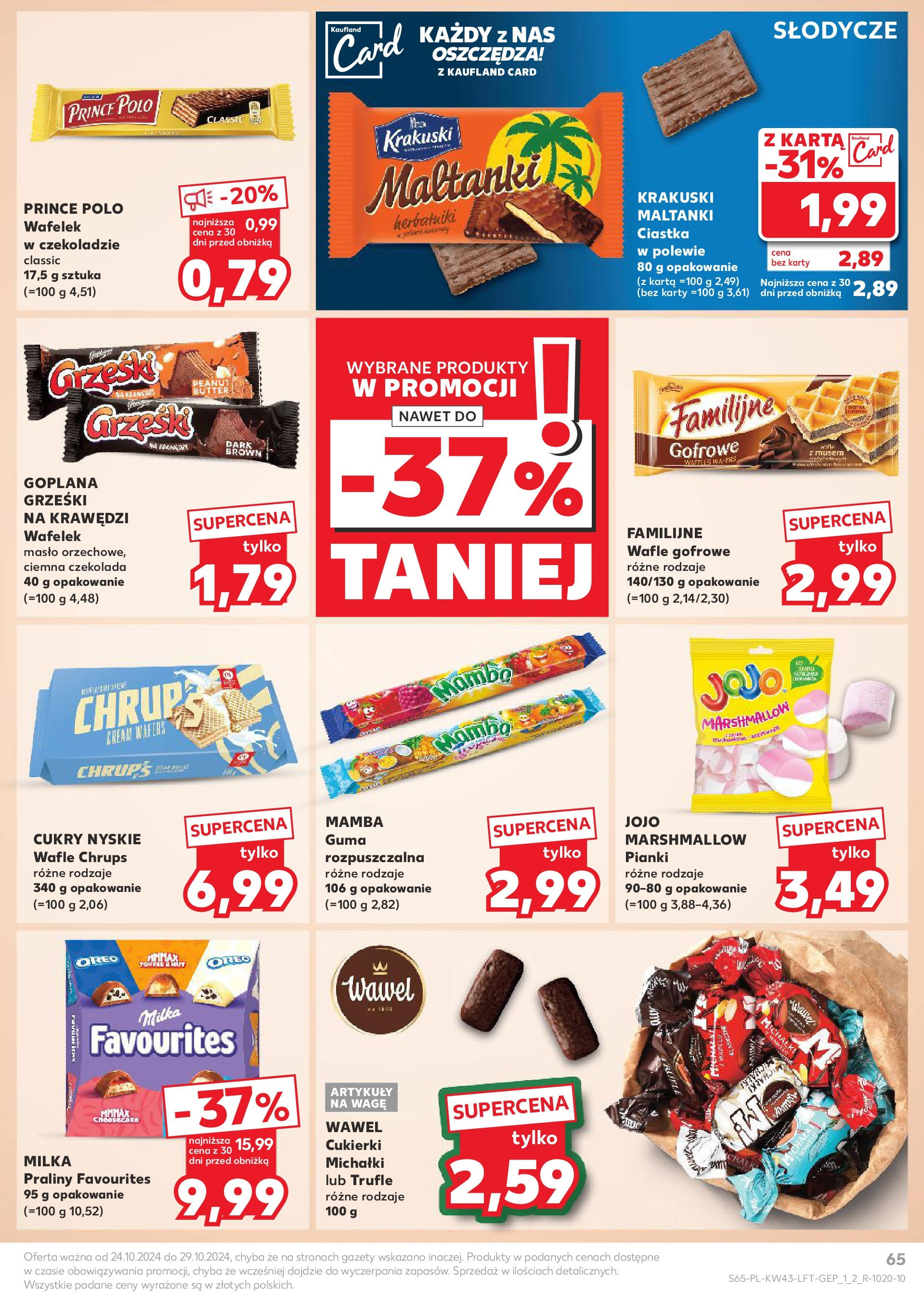 Kaufland gazetka od 24.10.2024 - od jutra PDF | Strona: 65 | Produkty: Praliny, Milka, Masło, Cukierki