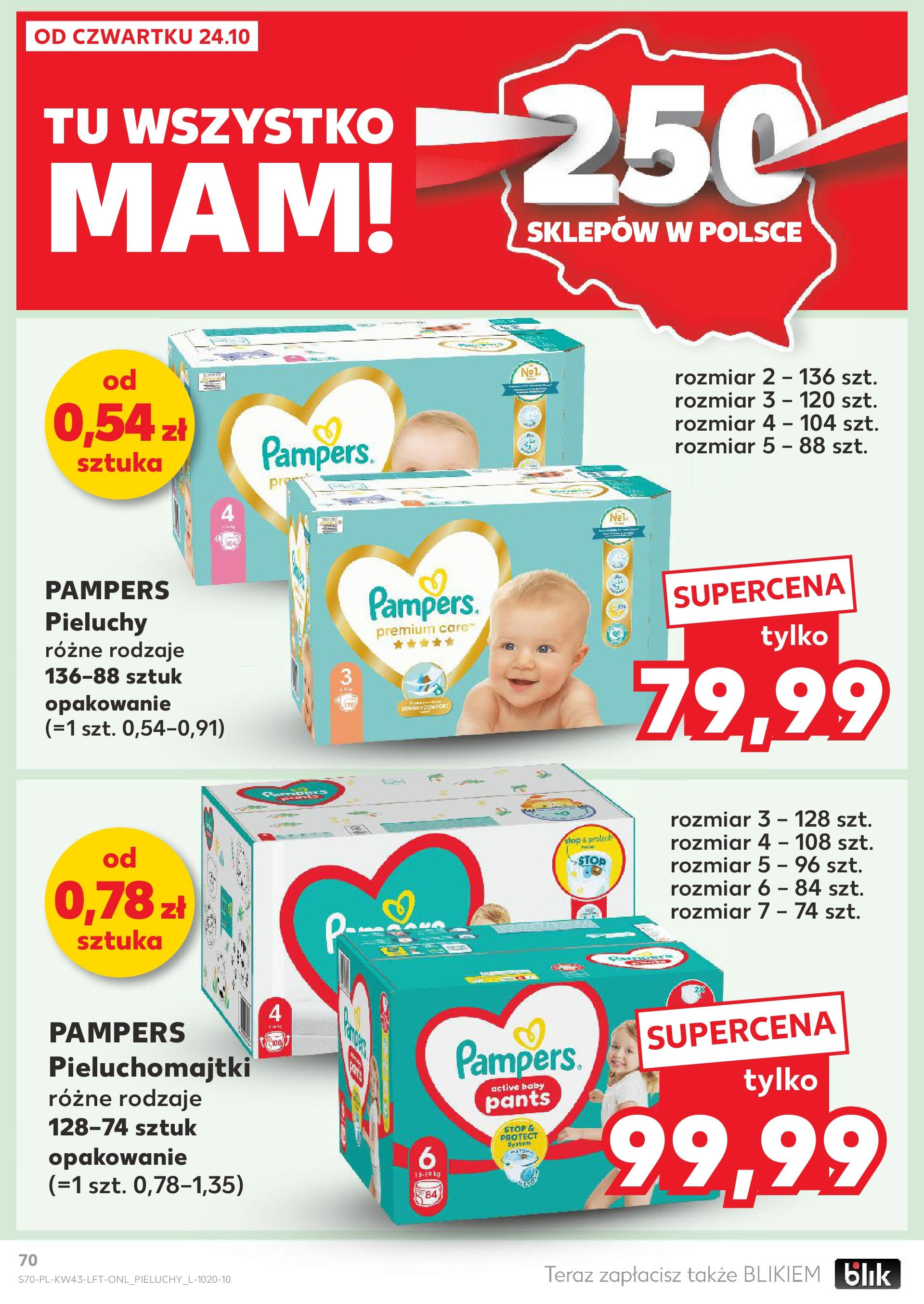 Kaufland gazetka od 24.10.2024 - od jutra PDF | Strona: 70 | Produkty: Top, Pampers, Pieluchomajtki