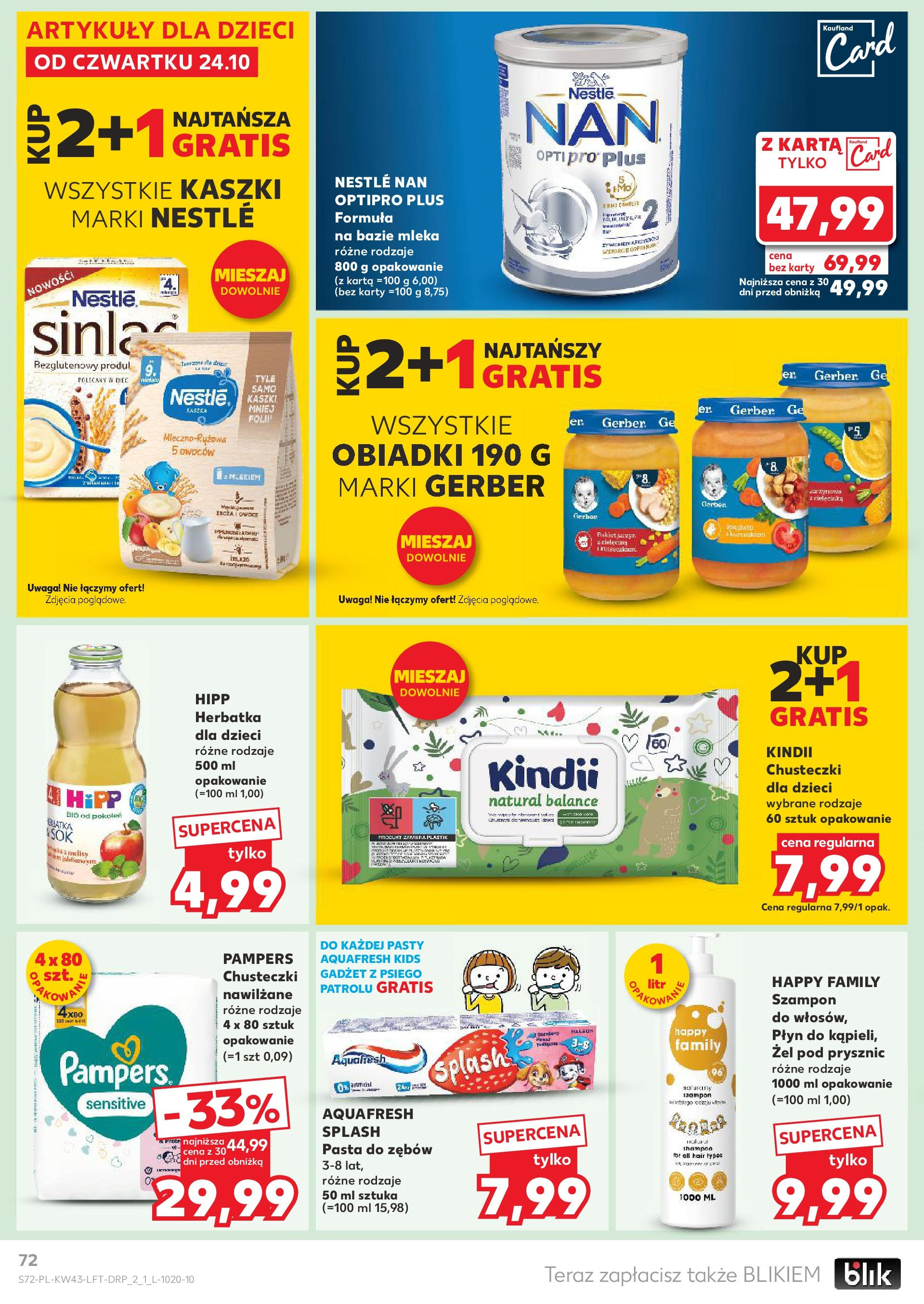 Kaufland gazetka od 24.10.2024 - od jutra PDF | Strona: 72 | Produkty: Karta, Żelazo, Pampers, Żel pod prysznic