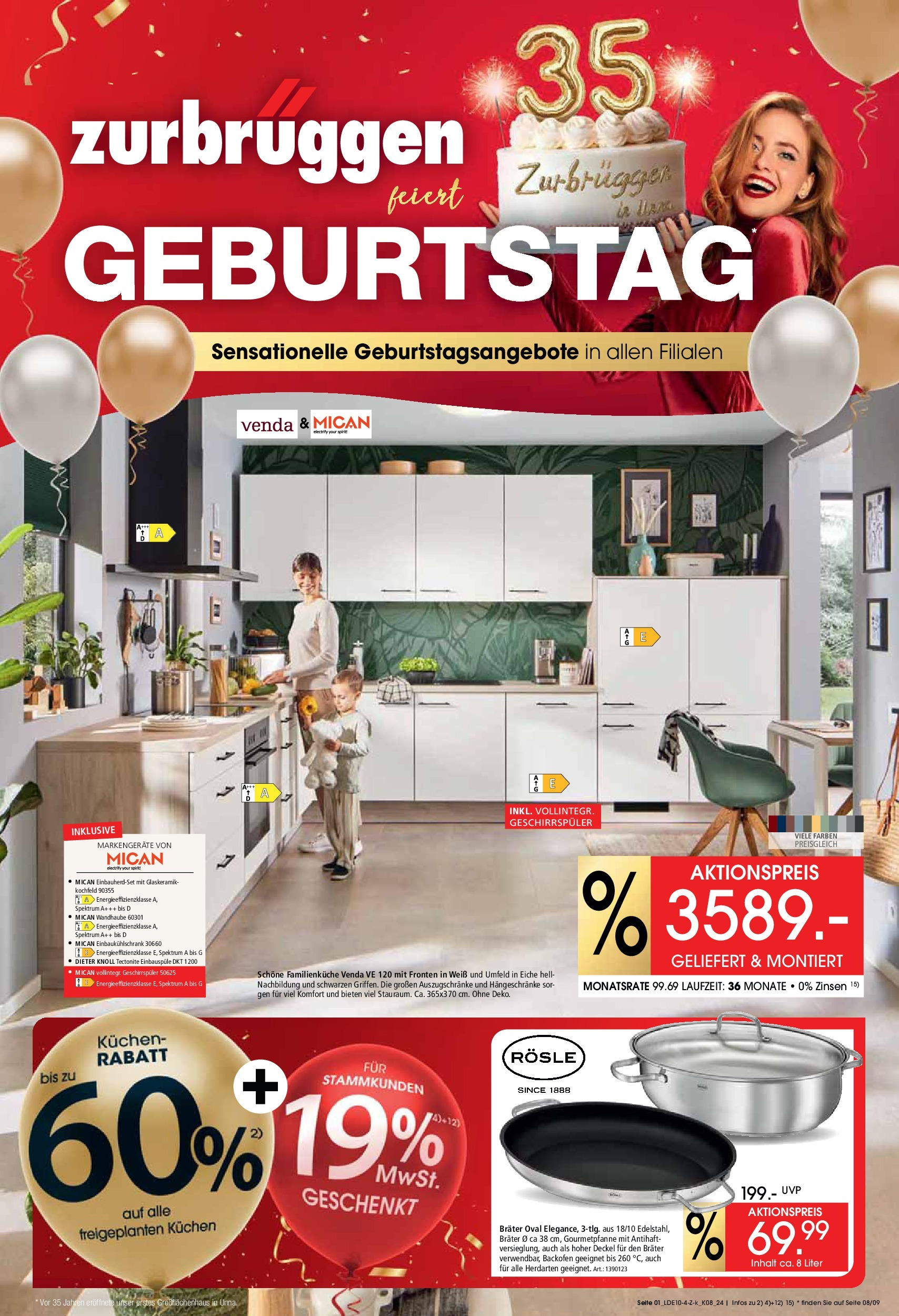 Zurbrüggen - Geburtstagsangebote No.5 (ab 26.10.2024) zum Blättern | Seite: 1 | Produkte: Geschirrspüler, Kochfeld, Backofen, Kuchen