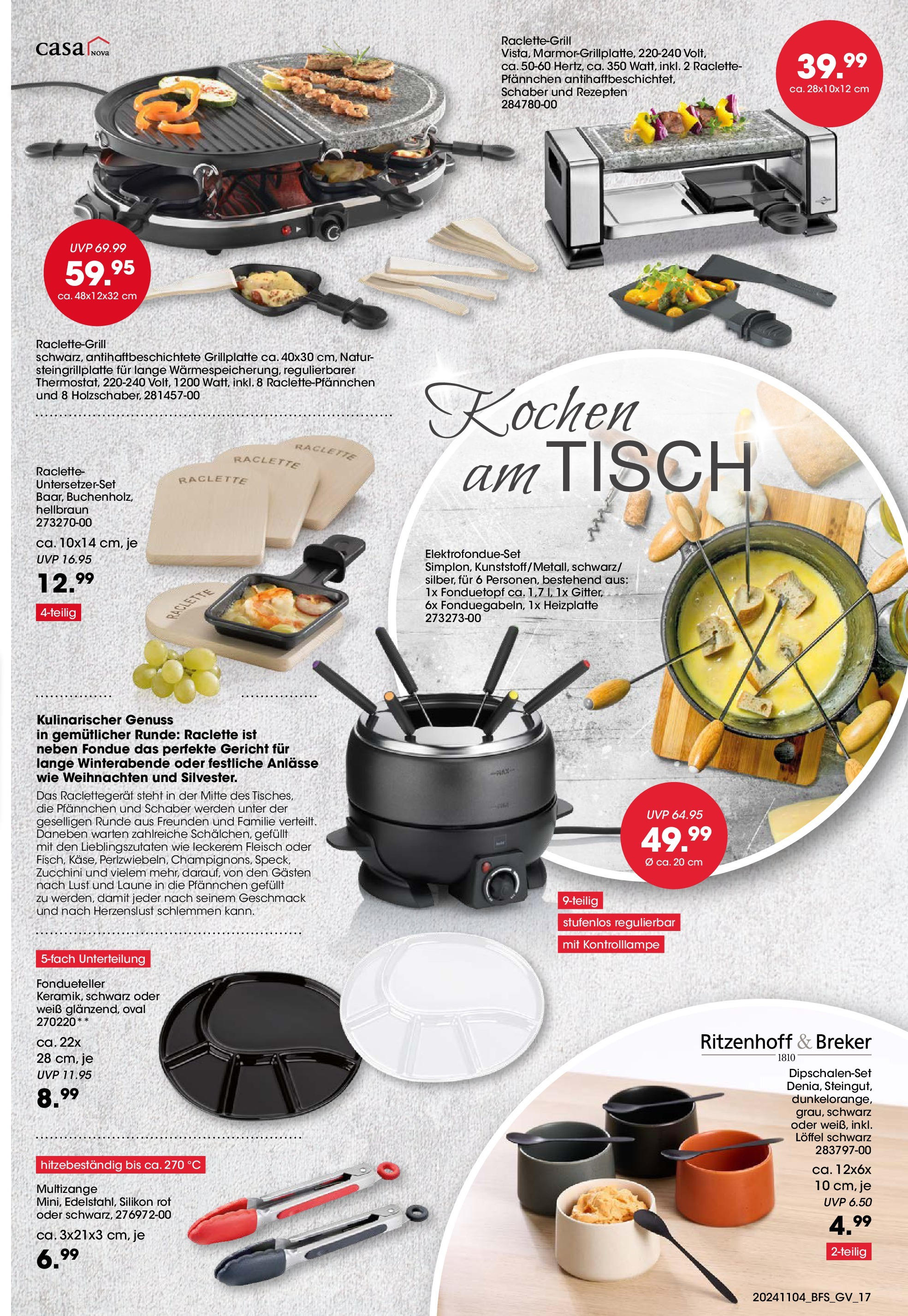 Möbel Martin Prospekt 	 (ab 07.11.2024) zum Blättern | Seite: 17 | Produkte: Tisch, Zucchini, Fondue, Fleisch