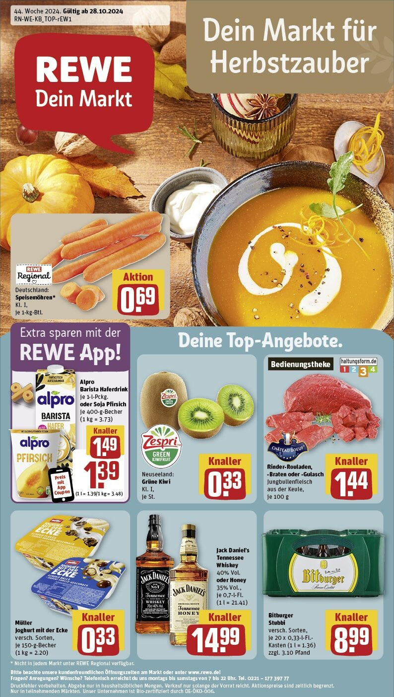 REWE Prospekt ab 28.10.2024 nächste Woche - Koblenz-Karthause, Potsdamer Straße 6