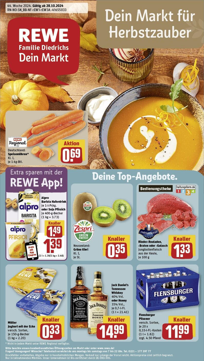 REWE Prospekt ab 28.10.2024 nächste Woche - Neustadt am Rübenberge, Siemensstraße 2