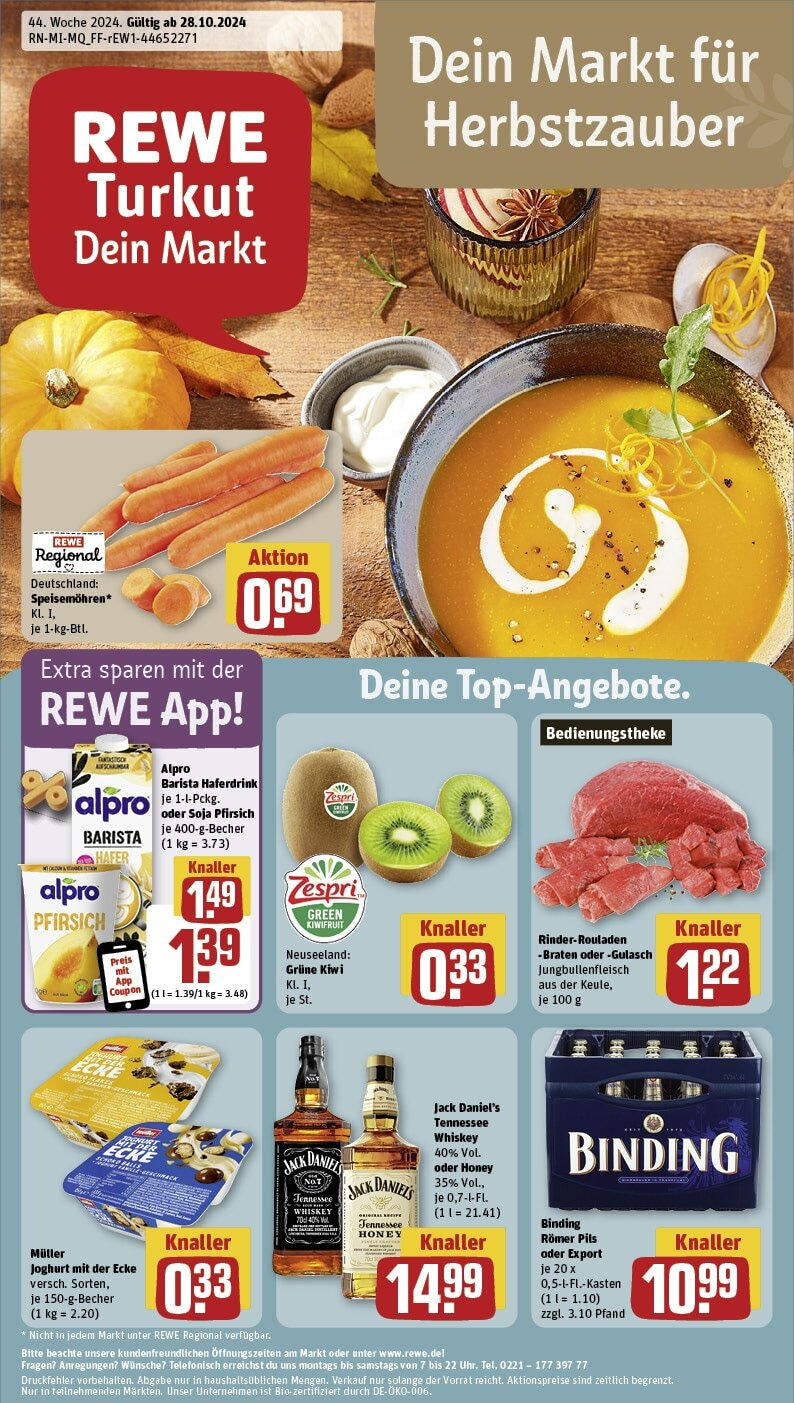 REWE Prospekt ab 28.10.2024 nächste Woche - Frankfurt / Ginnheim, Ginnheimer Landstraße 1