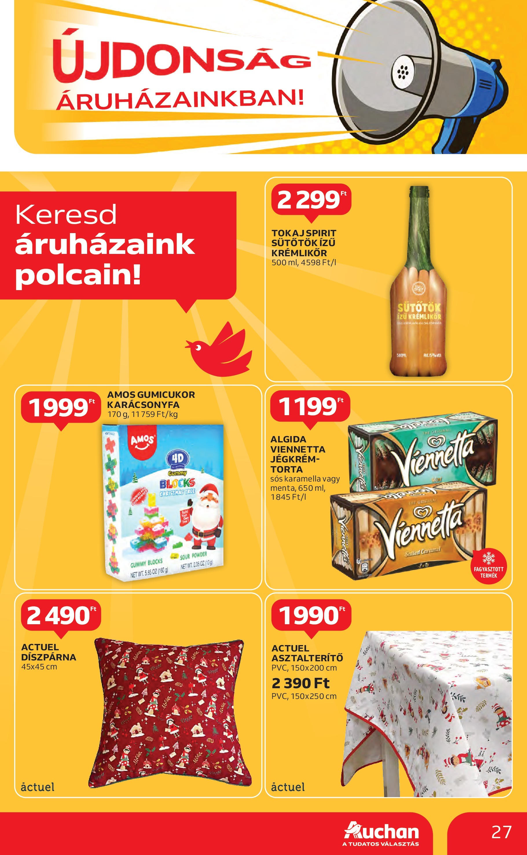 Auchan Akciós újság - 2024.10.24. -tól/töl > akció, lapozható szórólap 🛍️ | Oldal: 27 | Termékek: Sütőtök, Krémlikőr, Karácsonyfa, Asztalterítő