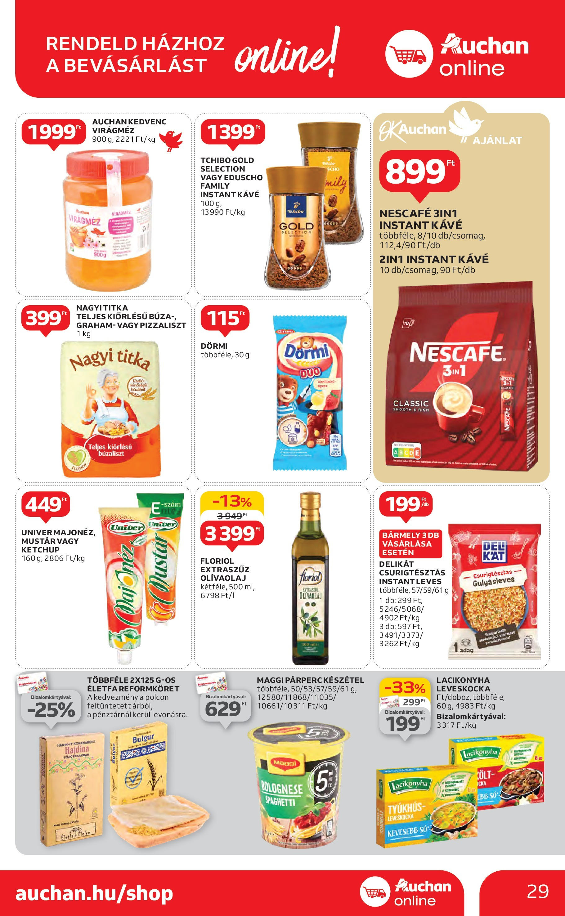 Auchan Akciós újság - 2024.10.24. -tól/töl > akció, lapozható szórólap 🛍️ | Oldal: 29 | Termékek: Nescafé, Maggi, Bulgur, Készétel