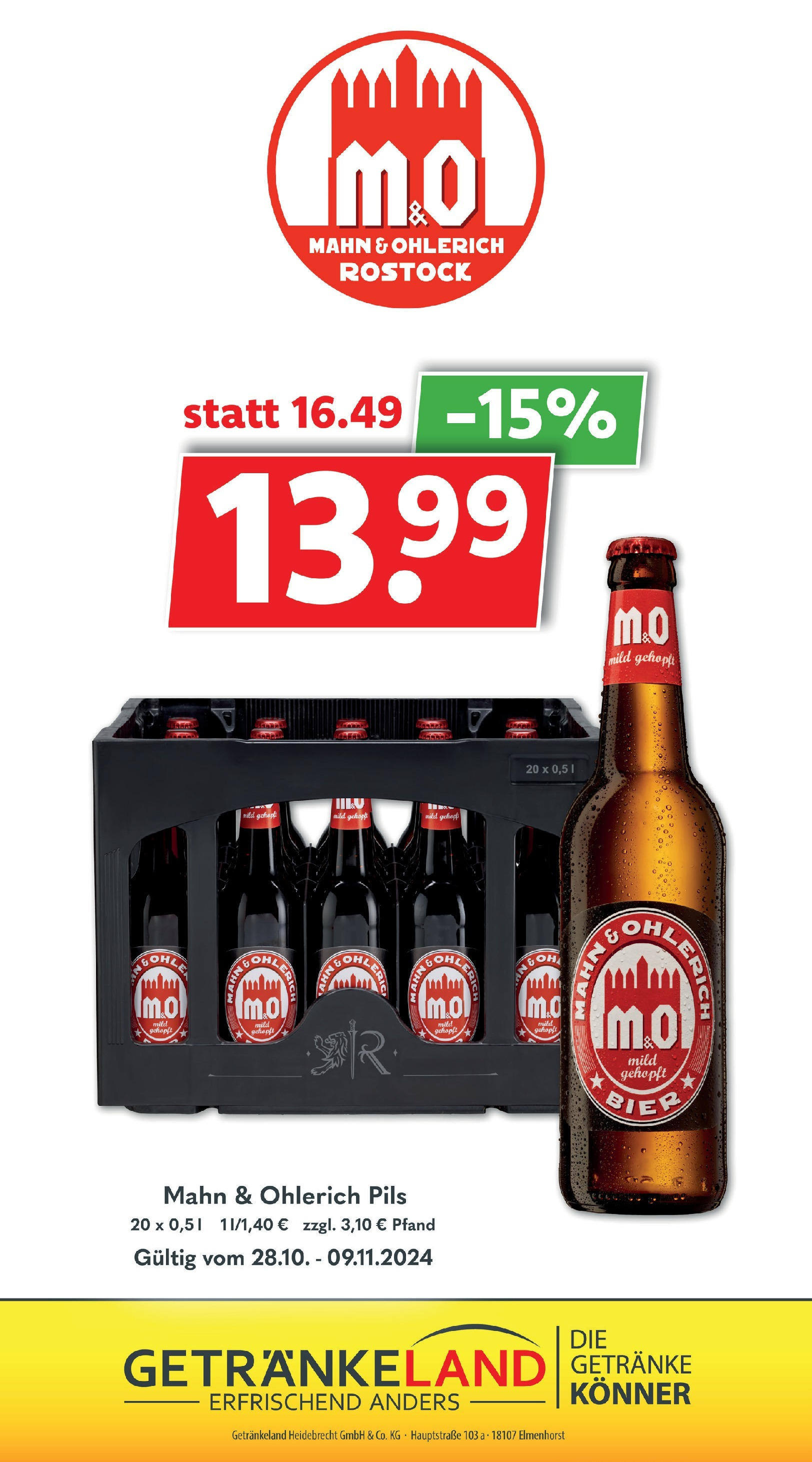 Getränkeland - Getränkeangebote Rostock, Alt Bartelsdorfer Straße 1 (ab 28.10.2024) zum Blättern | Seite: 7 | Produkte: Bier, Pils