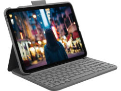 LOGITECH Slim Folio, iPad (10. Generation), DEU (Qwertz), Grau; Tablet Tastatur