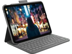 LOGITECH Slim Folio, iPad (10. Generation), DEU (Qwertz), Grau; Tablet Tastatur