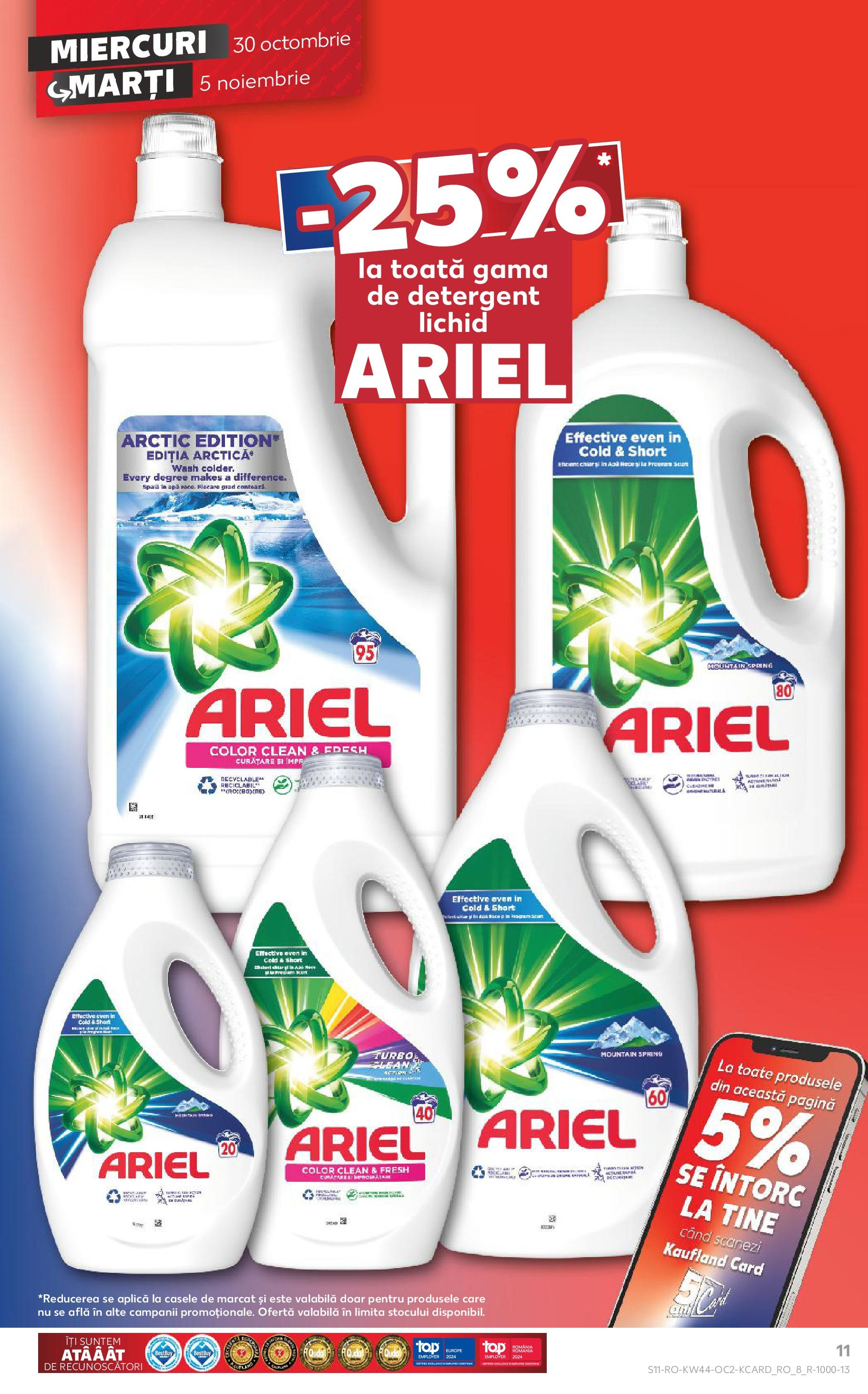 Catalog Kaufland - Bucureşti 30.10.2024 - Revista si Oferta | Pagină: 11 | Produse: Detergent, Apă