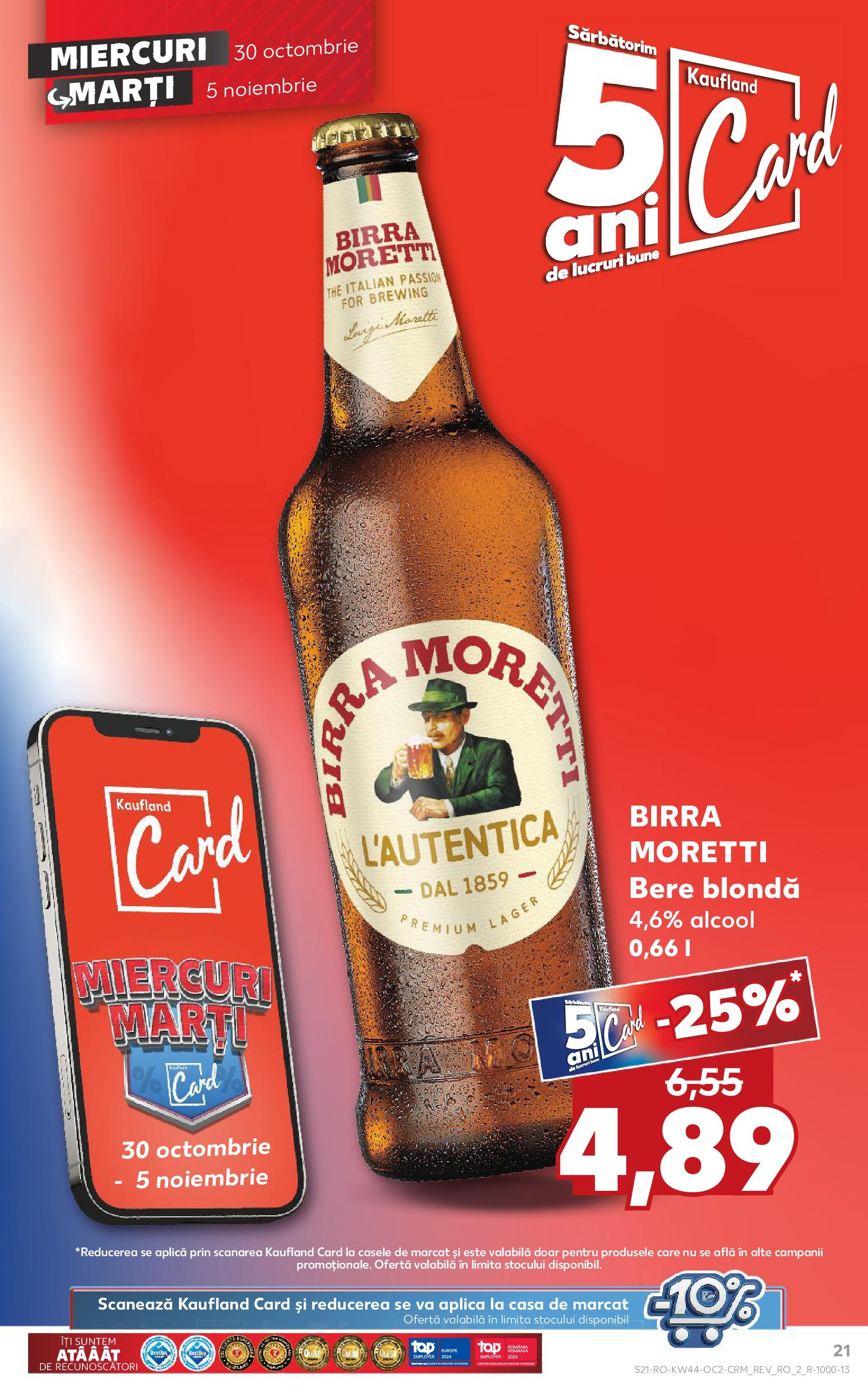 Catalog Kaufland - Bucureşti 30.10.2024 - Revista si Oferta | Pagină: 21 | Produse: Bere