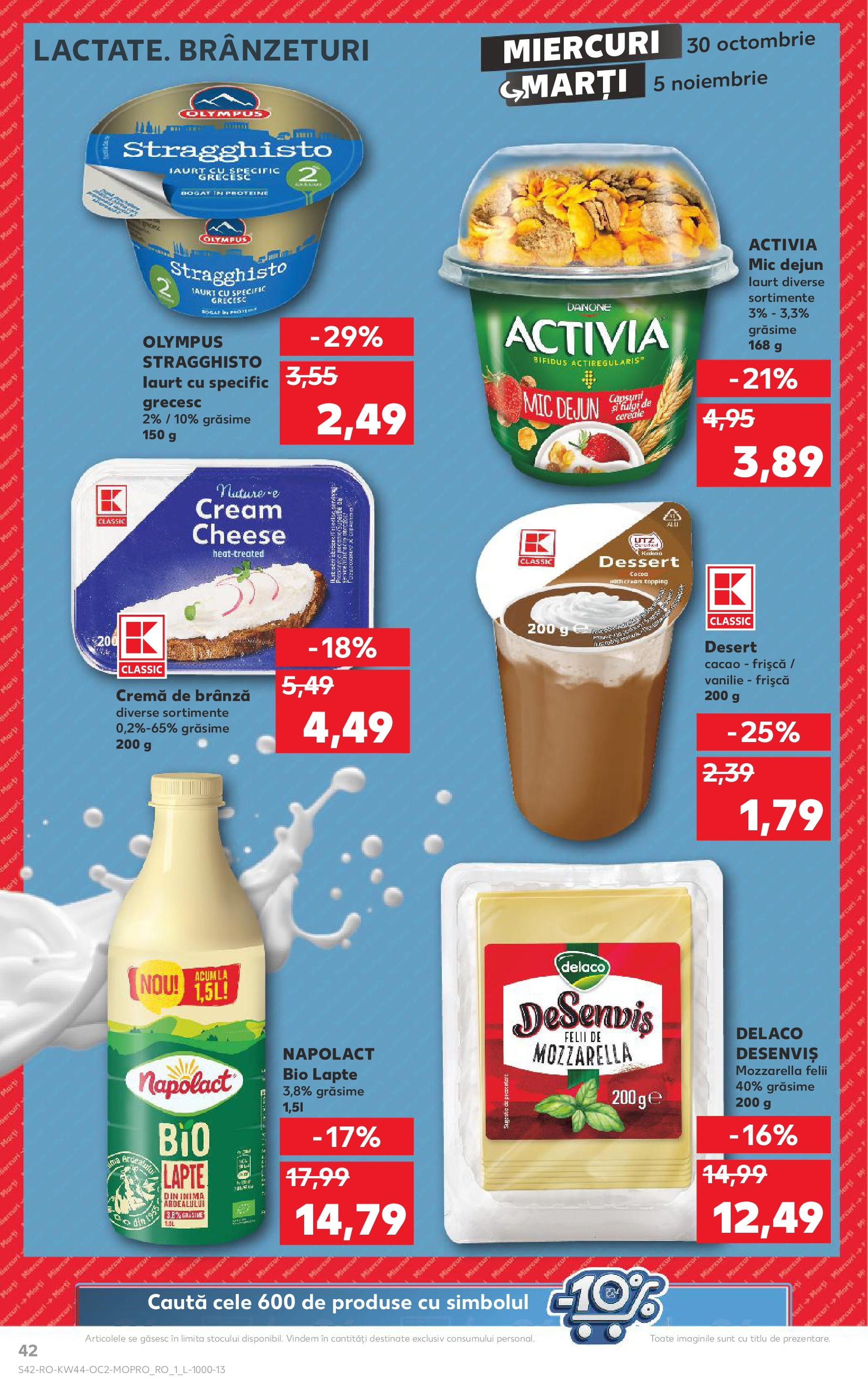 Catalog Kaufland - Bucureşti 30.10.2024 - Revista si Oferta | Pagină: 42 | Produse: Mozzarella, Cremă de brânză, Cacao, Fulgi