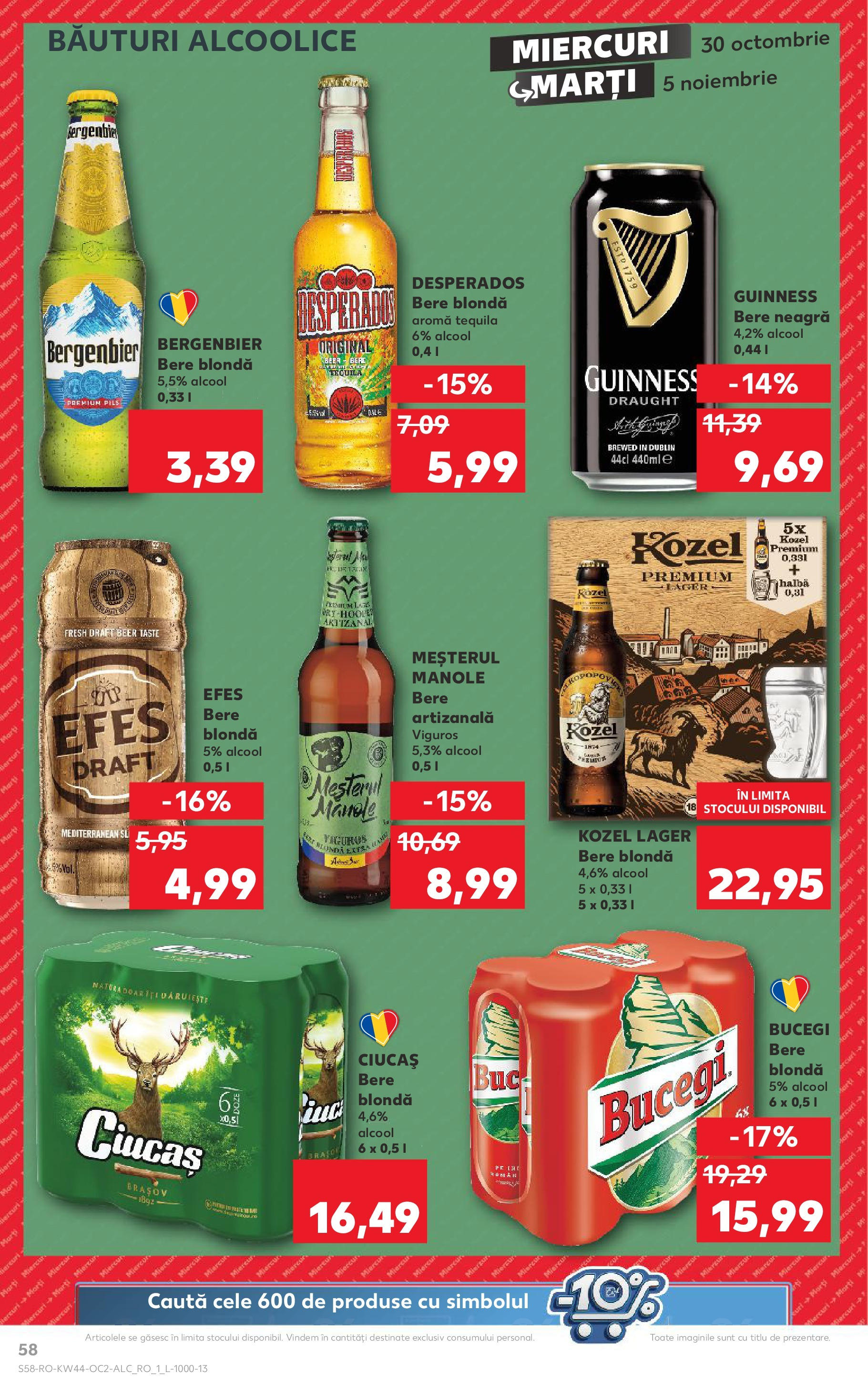 Catalog Kaufland - Bucureşti 30.10.2024 - Revista si Oferta | Pagină: 58 | Produse: Bere