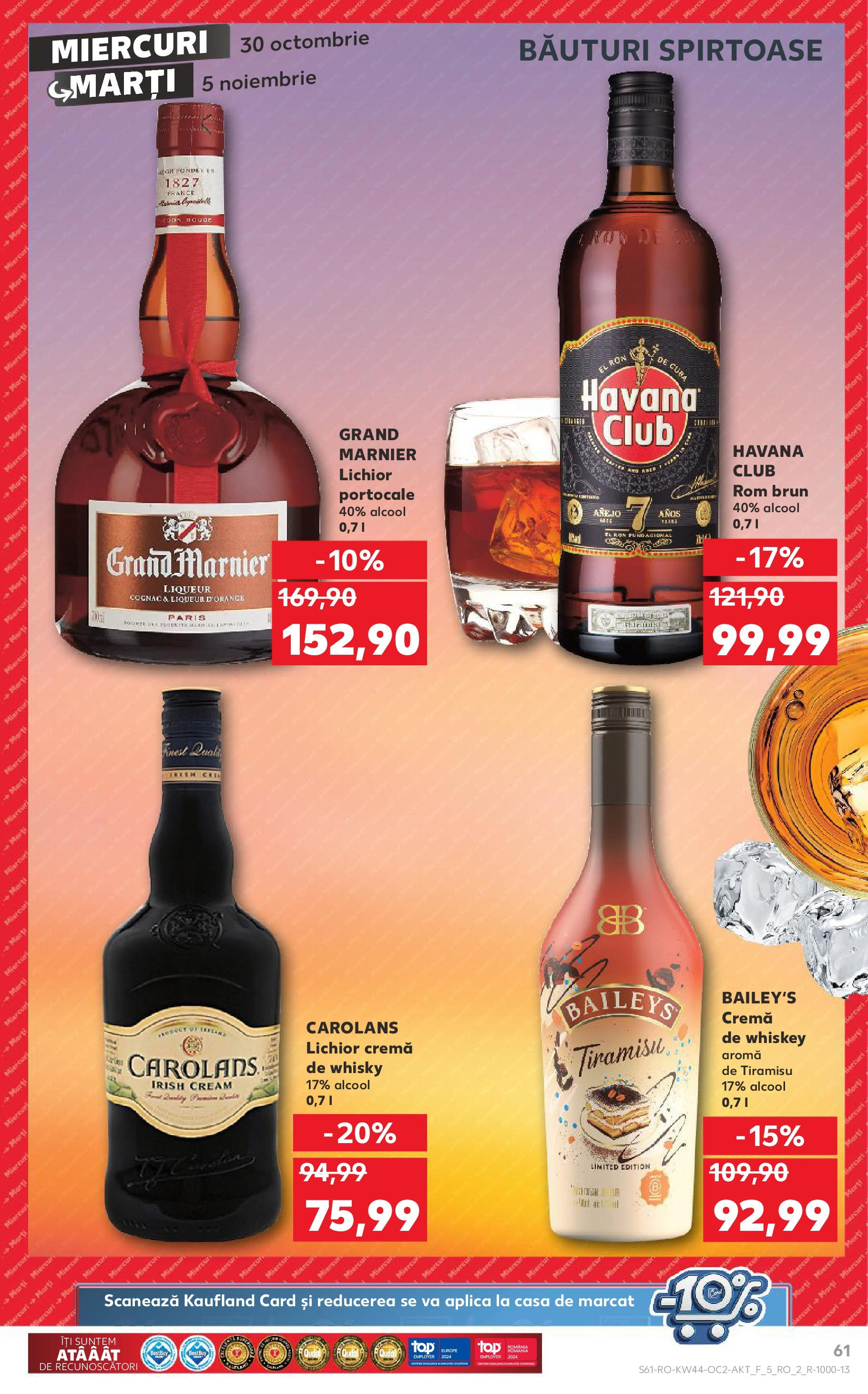 Catalog Kaufland - Bucureşti 30.10.2024 - Revista si Oferta | Pagină: 61 | Produse: Lichior, Tiramisu, Portocale, Whiskey