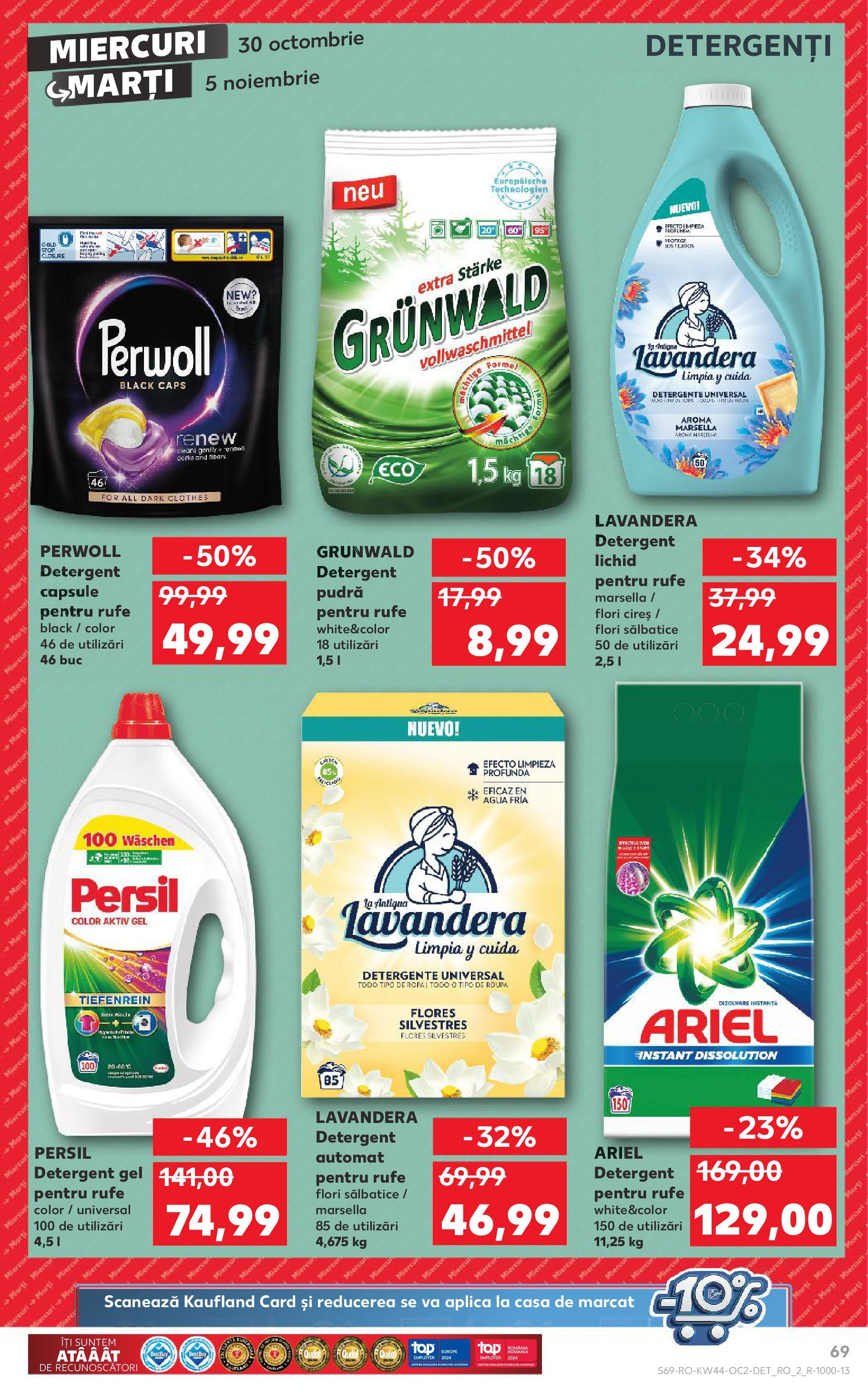 Catalog Kaufland - Bucureşti 30.10.2024 - Revista si Oferta | Pagină: 69 | Produse: Pudră, Detergent