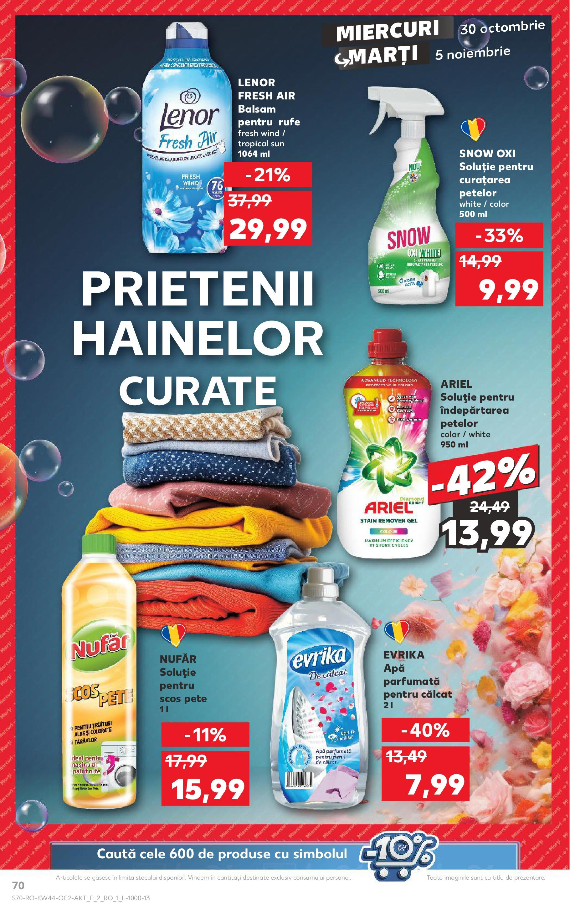 Catalog Kaufland - Bucureşti 30.10.2024 - Revista si Oferta | Pagină: 70 | Produse: Balsam, Apă