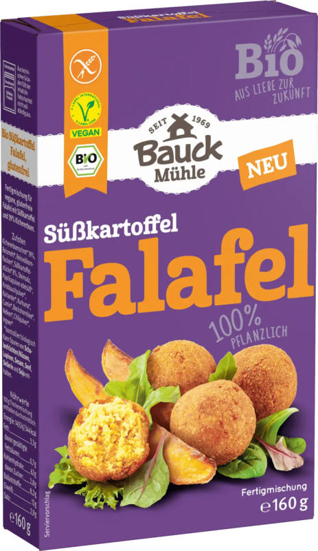 Bauck Mühle Fertigmischung Süßkartoffel Falafel, vegan