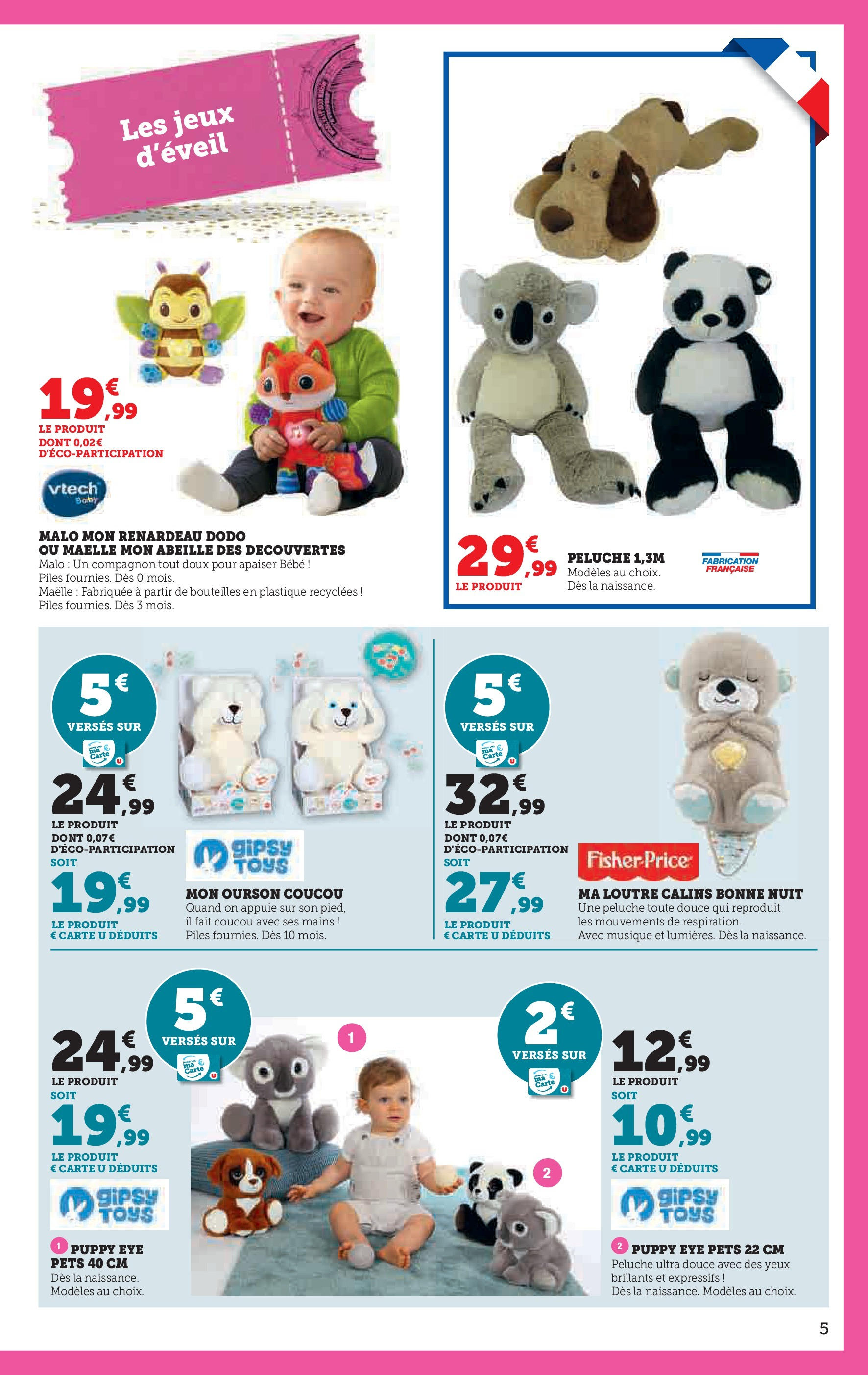 Super U Jouets  à partir du 22/10/2024 - promo en ligne | Page: 5 | Produits: Loutre calins bonne nuit, Peluche, Ma loutre câlins bonne nuit, Piles