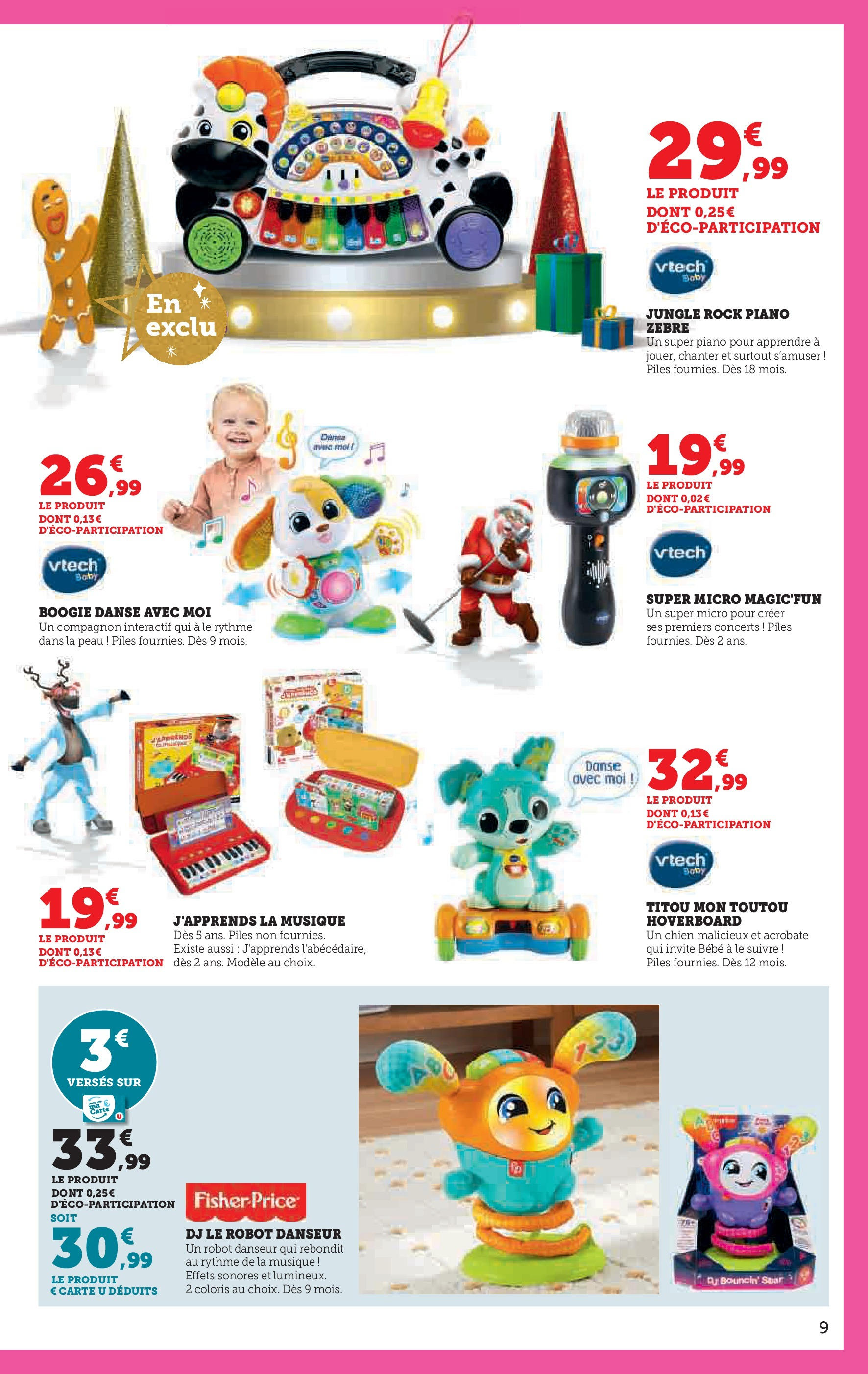 Super U Jouets  à partir du 22/10/2024 - promo en ligne | Page: 9 | Produits: Robot, Piano, Piles