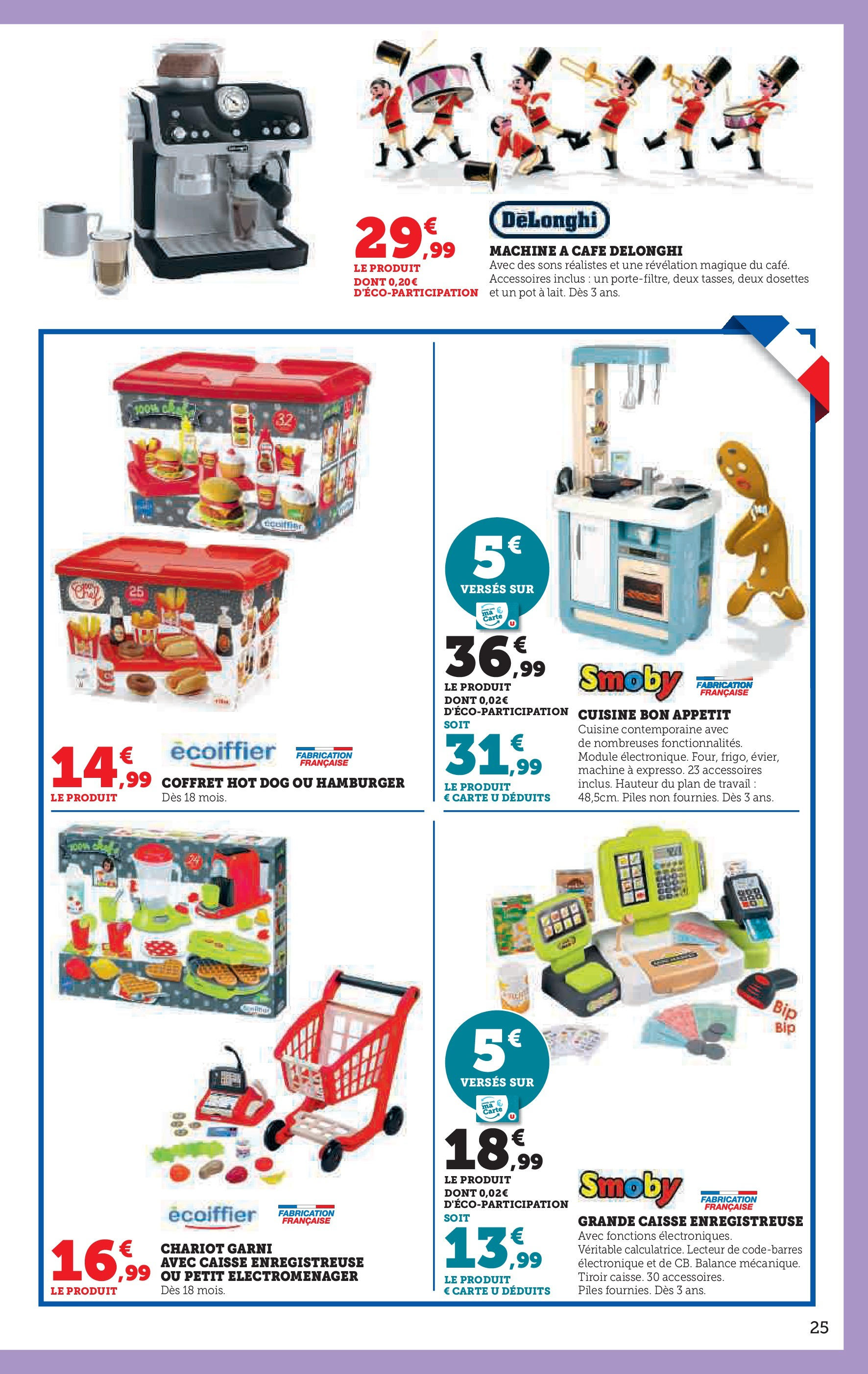 Super U Jouets  à partir du 22/10/2024 - promo en ligne | Page: 25 | Produits: Petit électroménager, Hot dog, Café, Piles