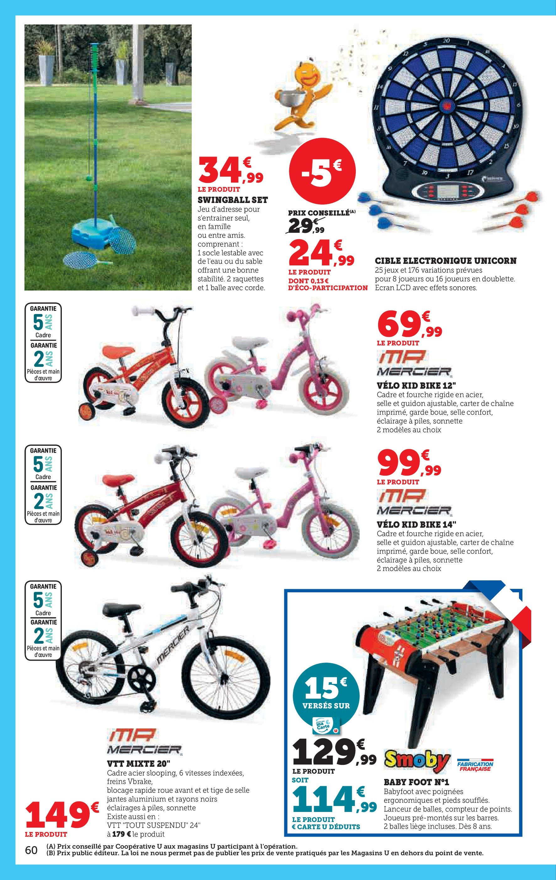 Super U Jouets  à partir du 22/10/2024 - promo en ligne | Page: 60 | Produits: Vélo, Poignées, Jeux, Cadre