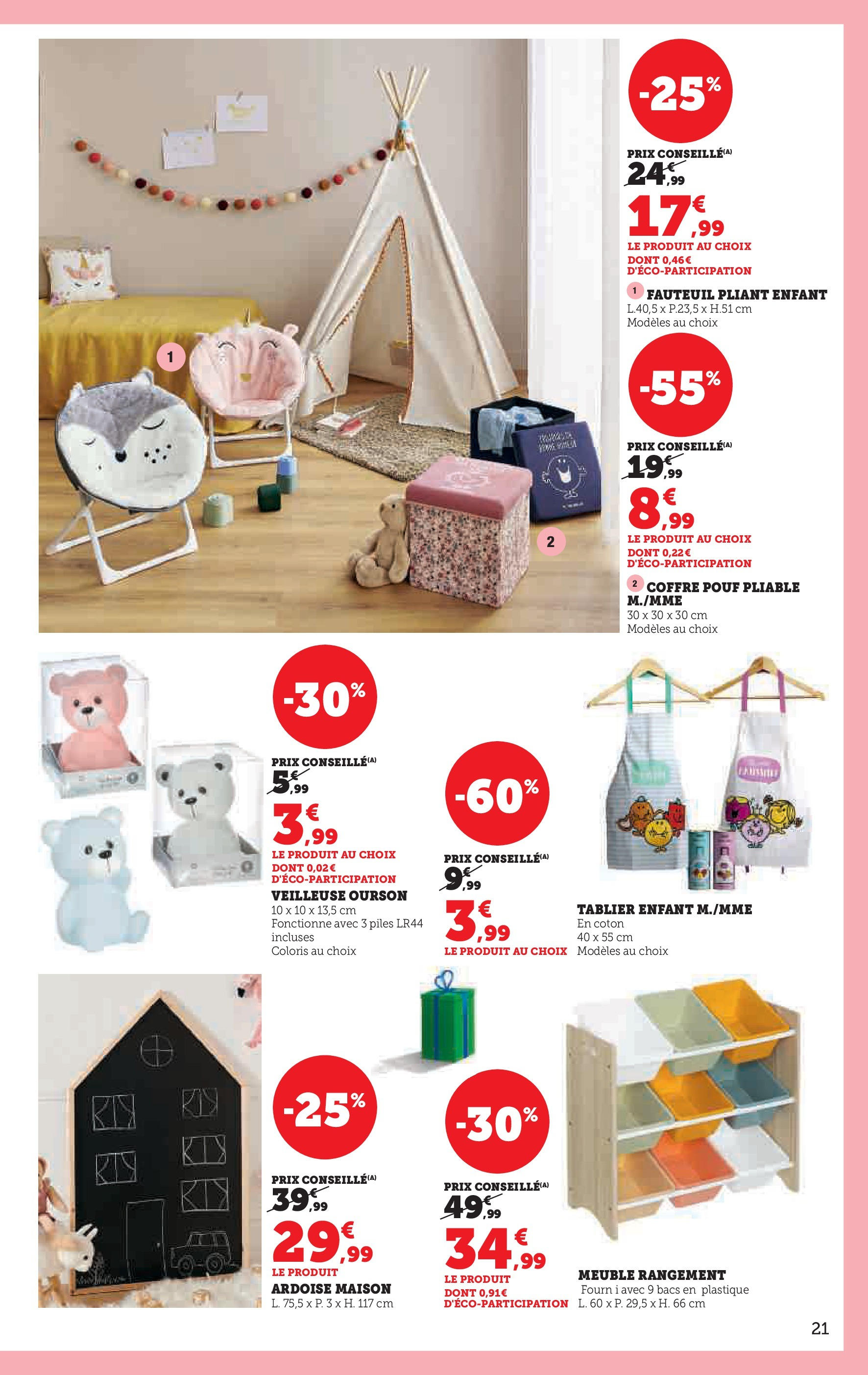 Hyper U Jouets - La Roche-sur-Yon à partir du 22/10/2024 - promo en ligne | Page: 21 | Produits: Meuble, Coton, Fauteuil, Piles