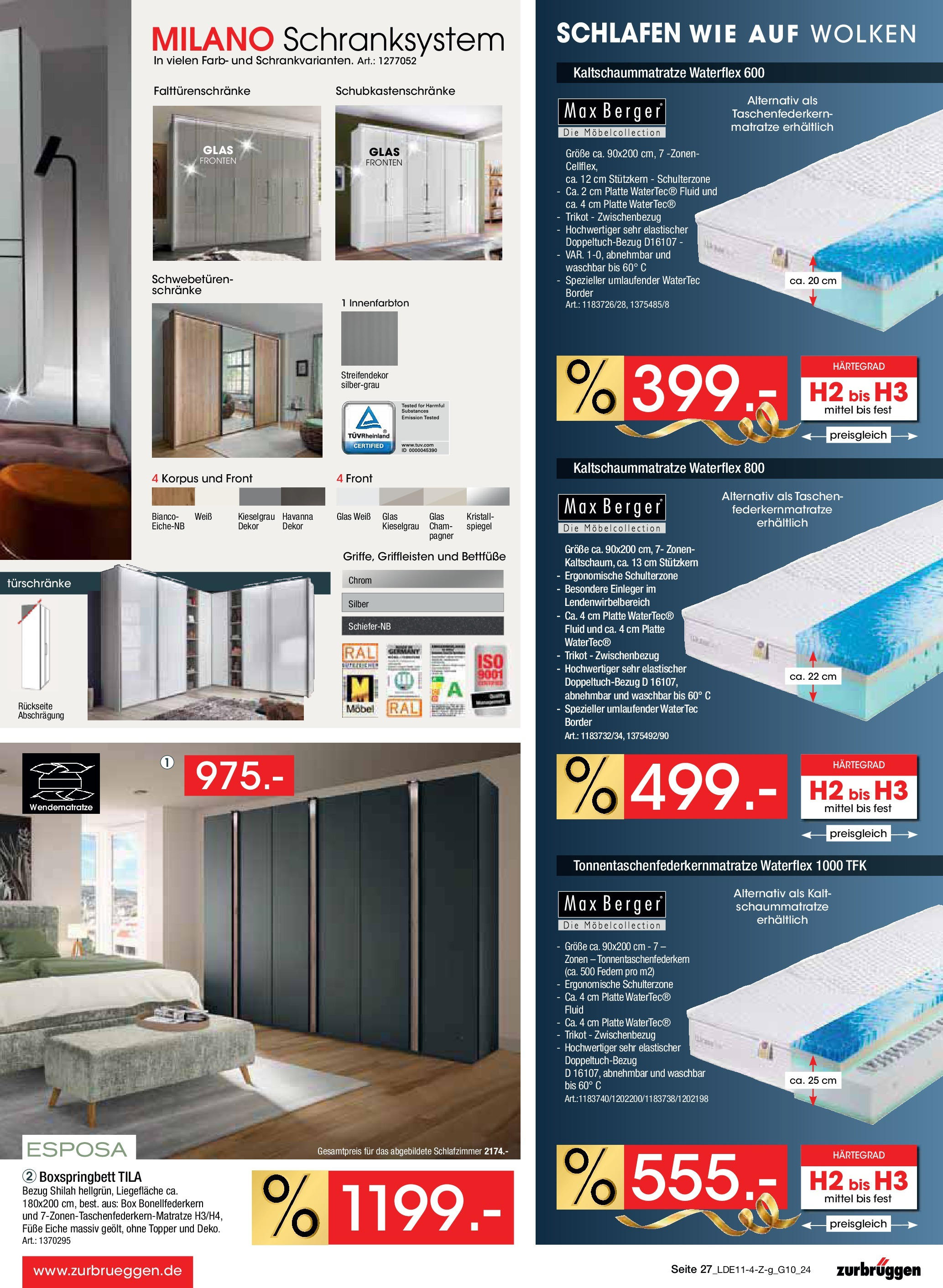 Zurbrüggen Geburtstagsangebote No.7 (ab 09.11.2024) zum Blättern | Seite: 29 | Produkte: Boxspringbett, Topper, Box, Spiegel