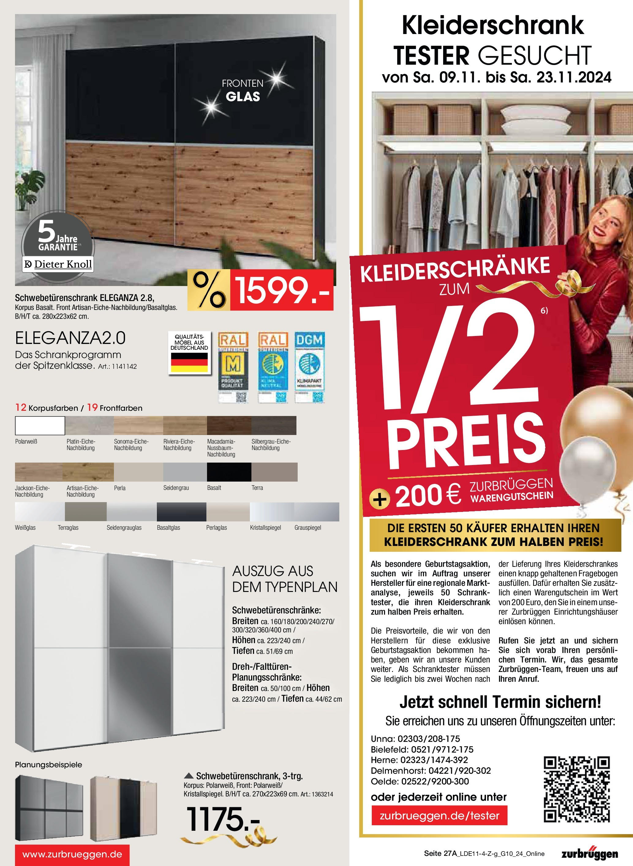 Zurbrüggen Geburtstagsangebote No.7 (ab 09.11.2024) zum Blättern | Seite: 31 | Produkte: Kleiderschrank, Schwebetürenschrank, Schrank