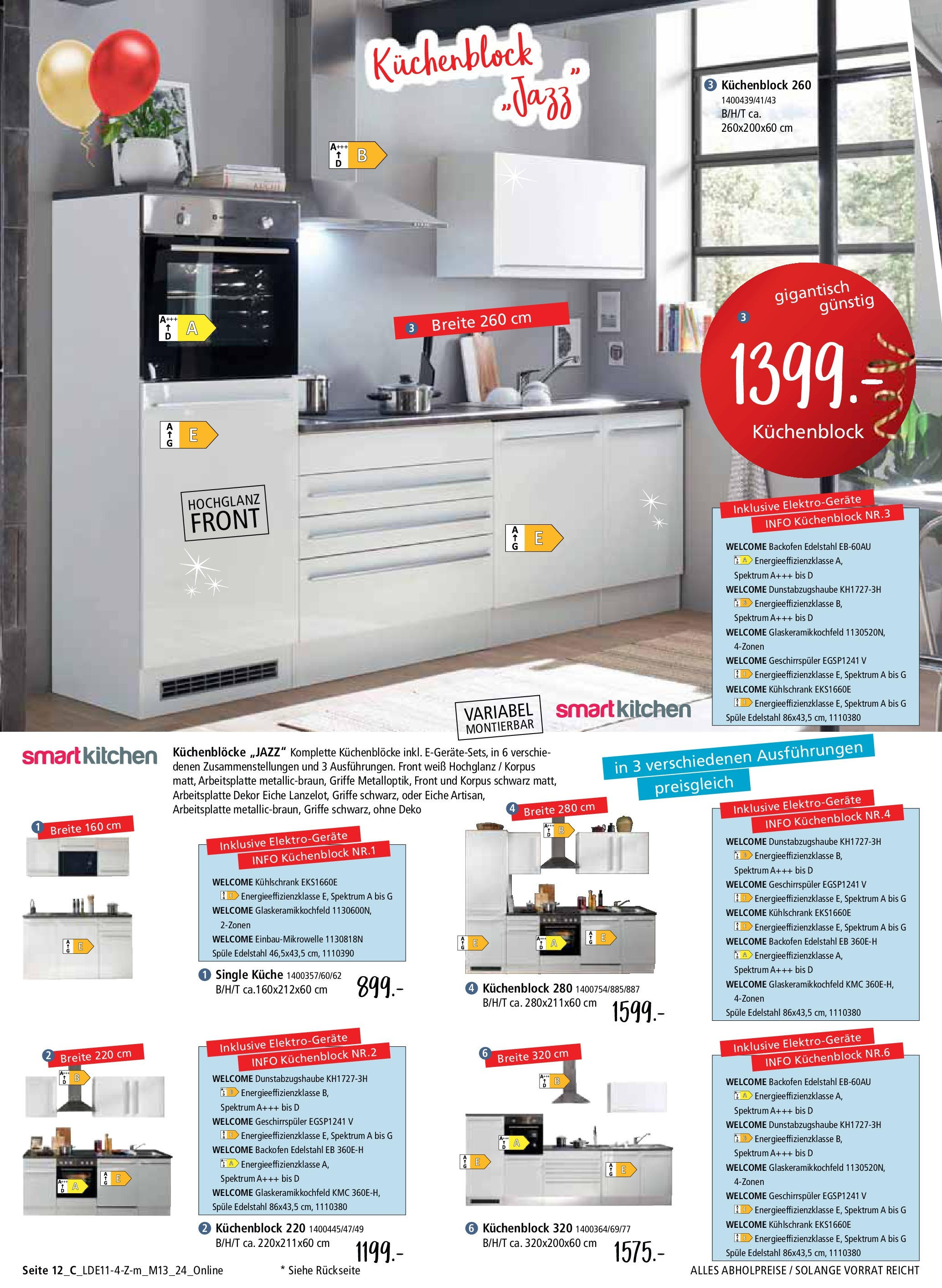 Zurbrüggen Geburtstagsangebote No.8 (ab 09.11.2024) zum Blättern | Seite: 22 | Produkte: Geschirrspüler, Küchenblock, Kühlschrank, Backofen