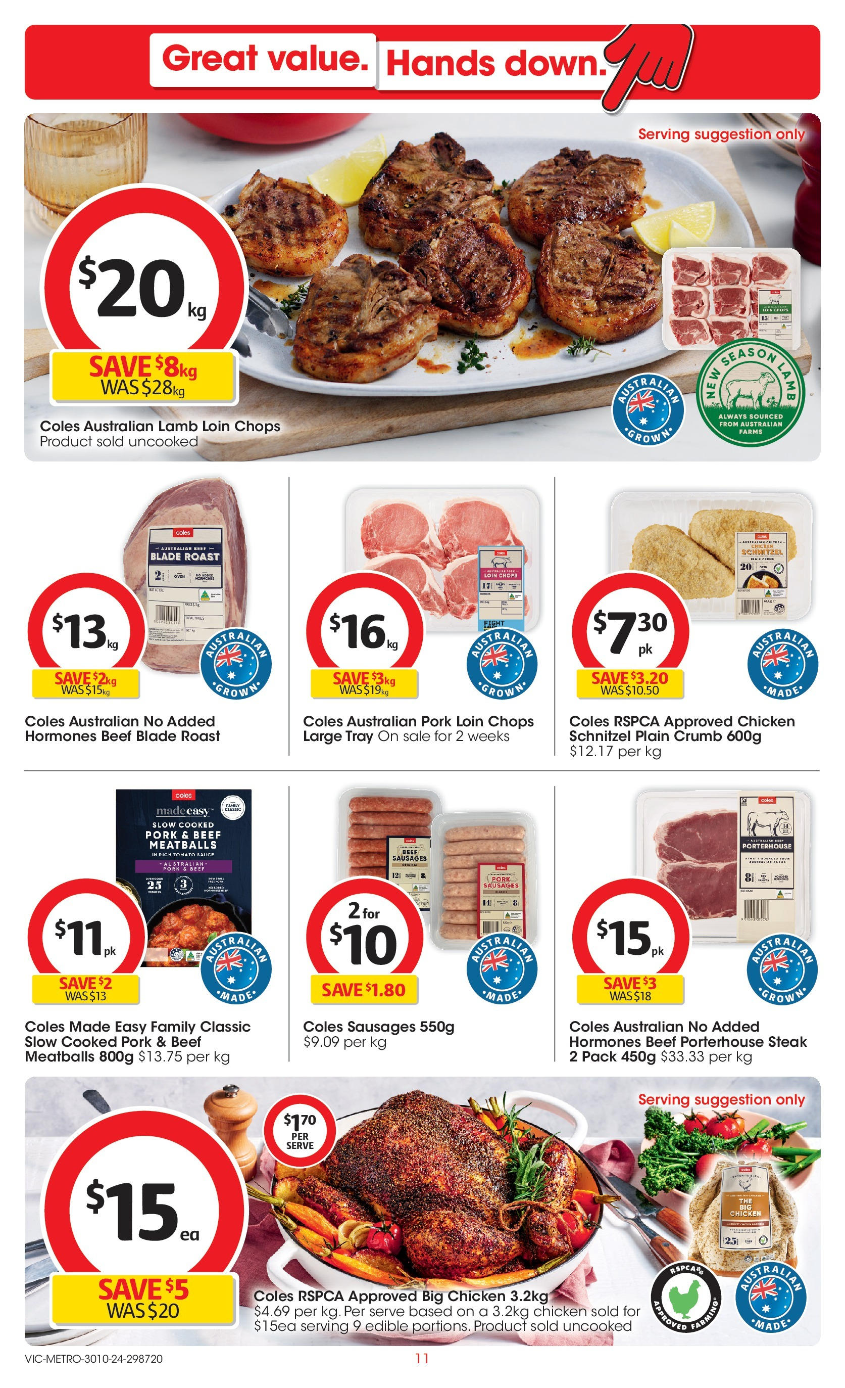 ﻿﻿Coles catalogue valid from 30/10/2024 > Online Australia | Page: 11 | Products: Chicken, Pork, Beef, Sauce