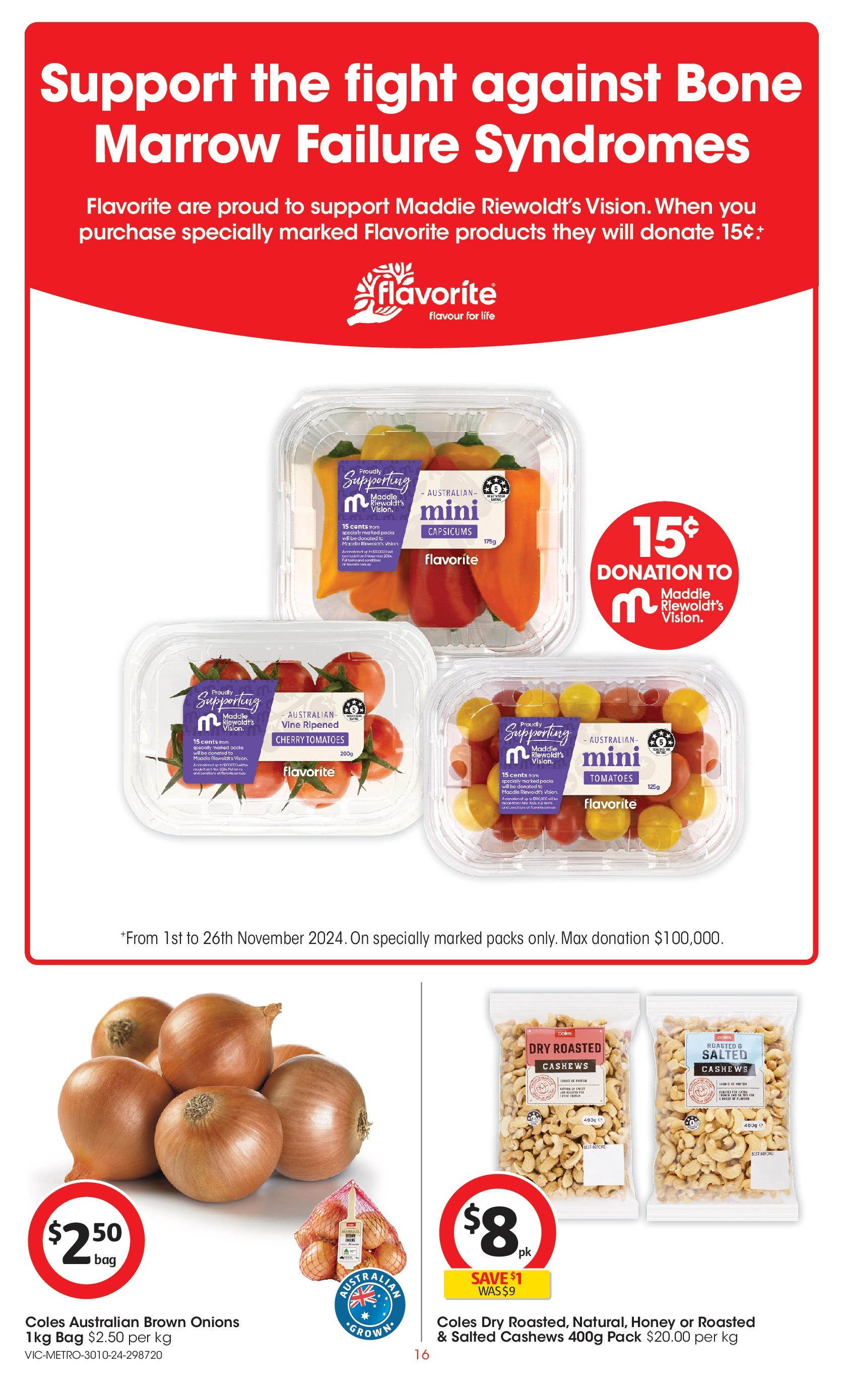 ﻿﻿Coles catalogue valid from 30/10/2024 > Online Australia | Page: 16 | Products: Honey, Tomatoes, Onions, Bag