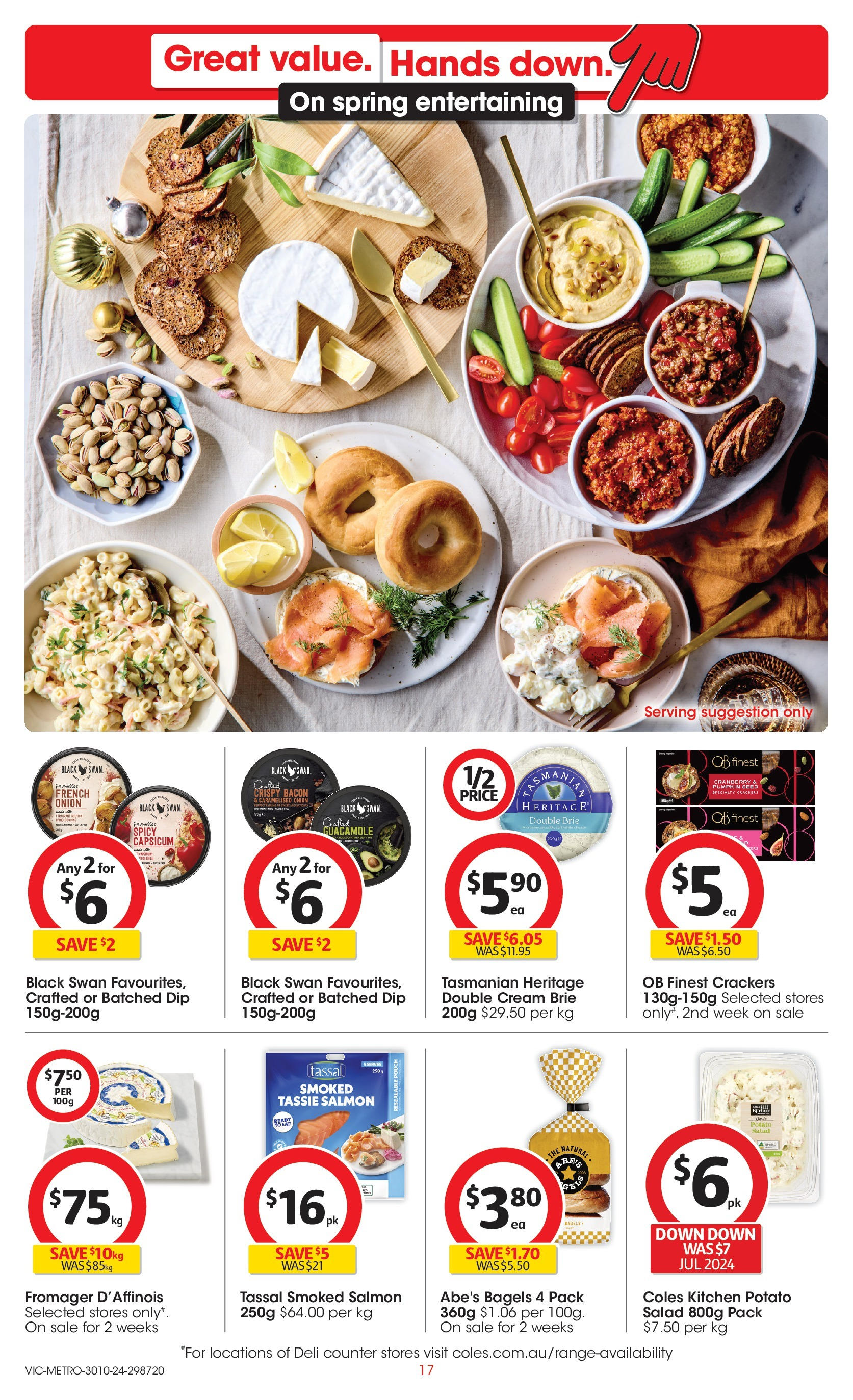 ﻿﻿Coles catalogue valid from 30/10/2024 > Online Australia | Page: 17 | Products: Bacon, Crackers, Cream, Pumpkin