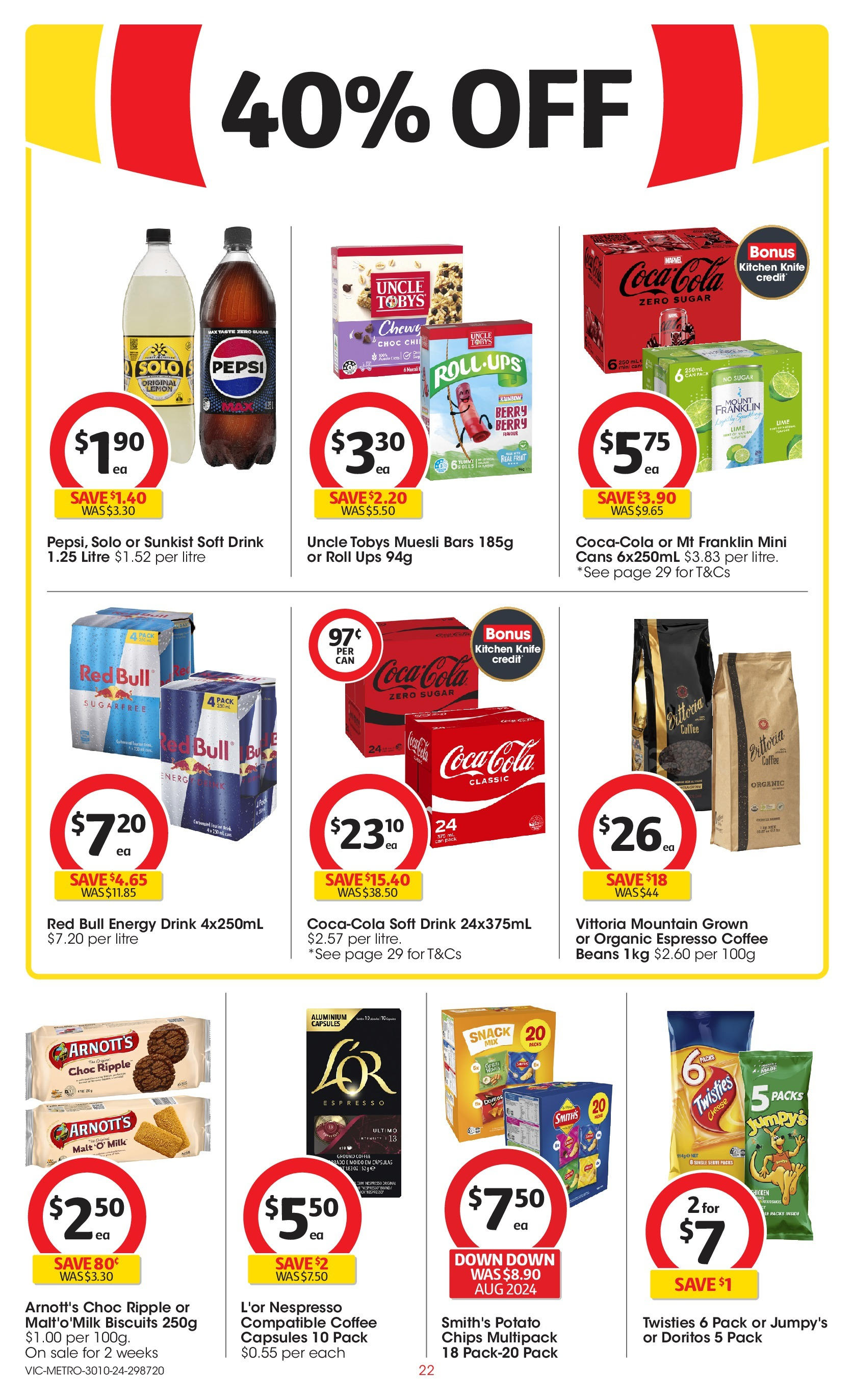 ﻿﻿Coles catalogue valid from 30/10/2024 > Online Australia | Page: 22 | Products: Coffee, Coca Cola, Sugar, Lemon