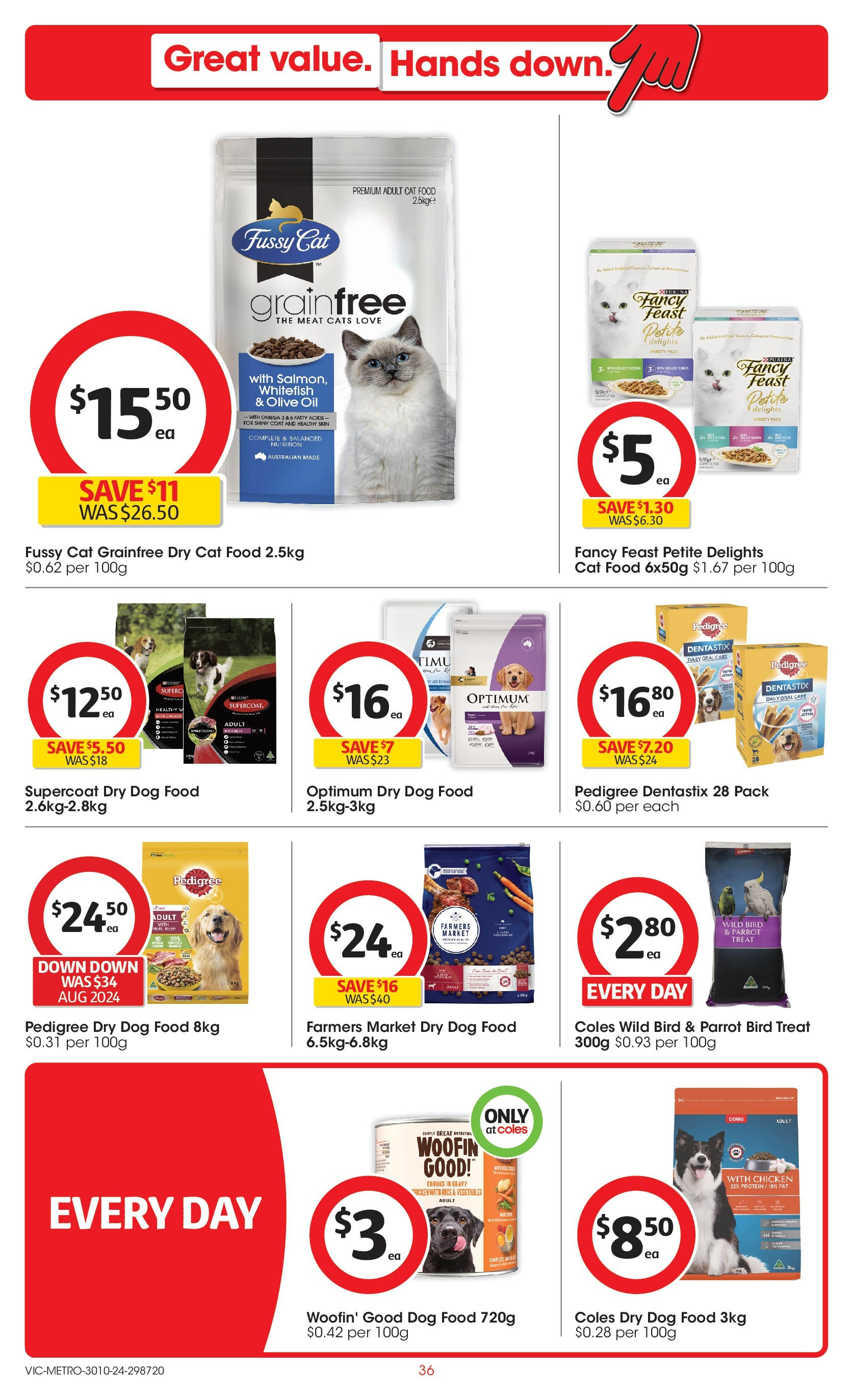 ﻿﻿Coles catalogue valid from 30/10/2024 > Online Australia | Page: 36 | Products: Oil, Rice, Dog food, Coat