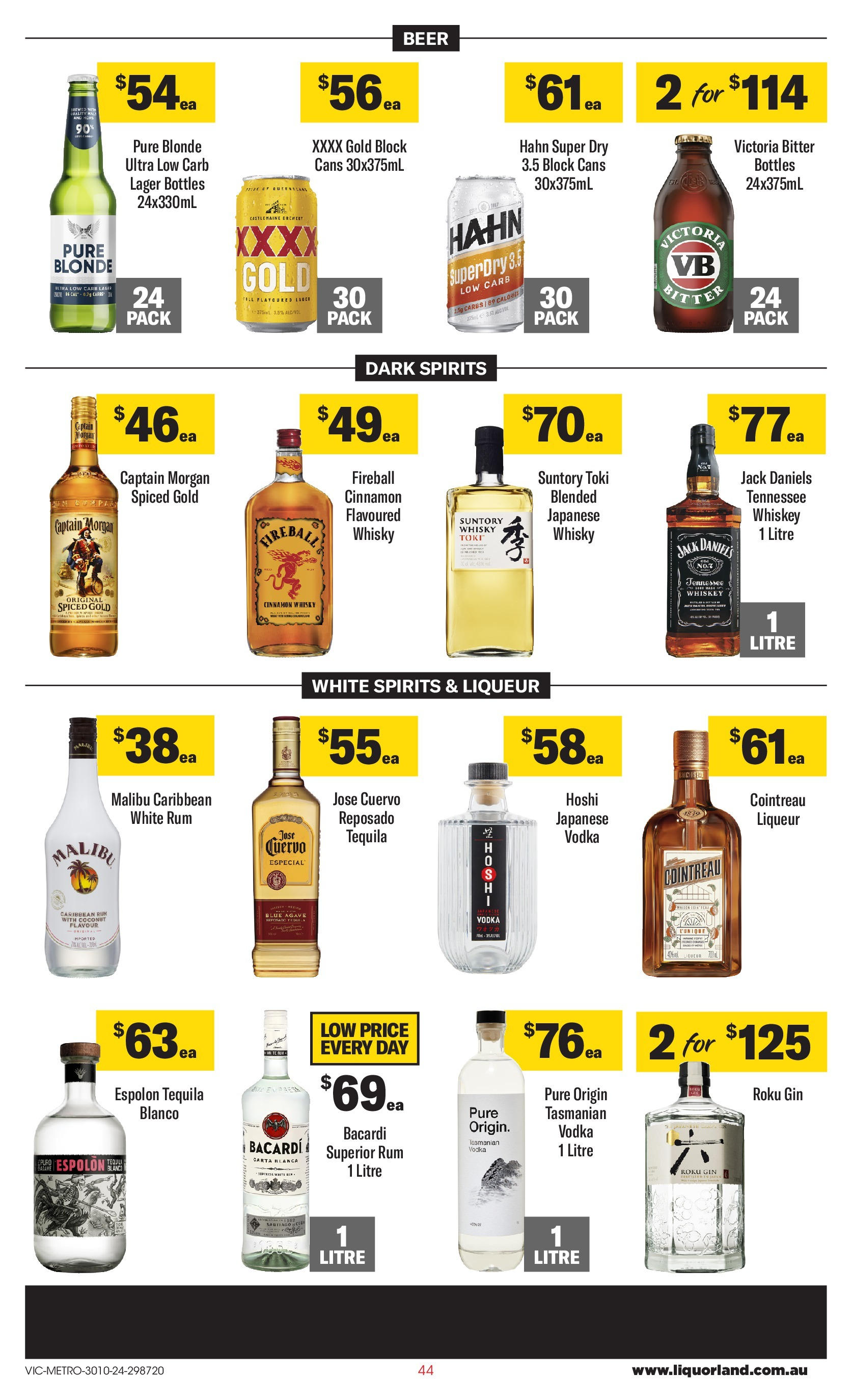 ﻿﻿Coles catalogue valid from 30/10/2024 > Online Australia | Page: 44 | Products: Gin, Vodka, Whiskey, Rum