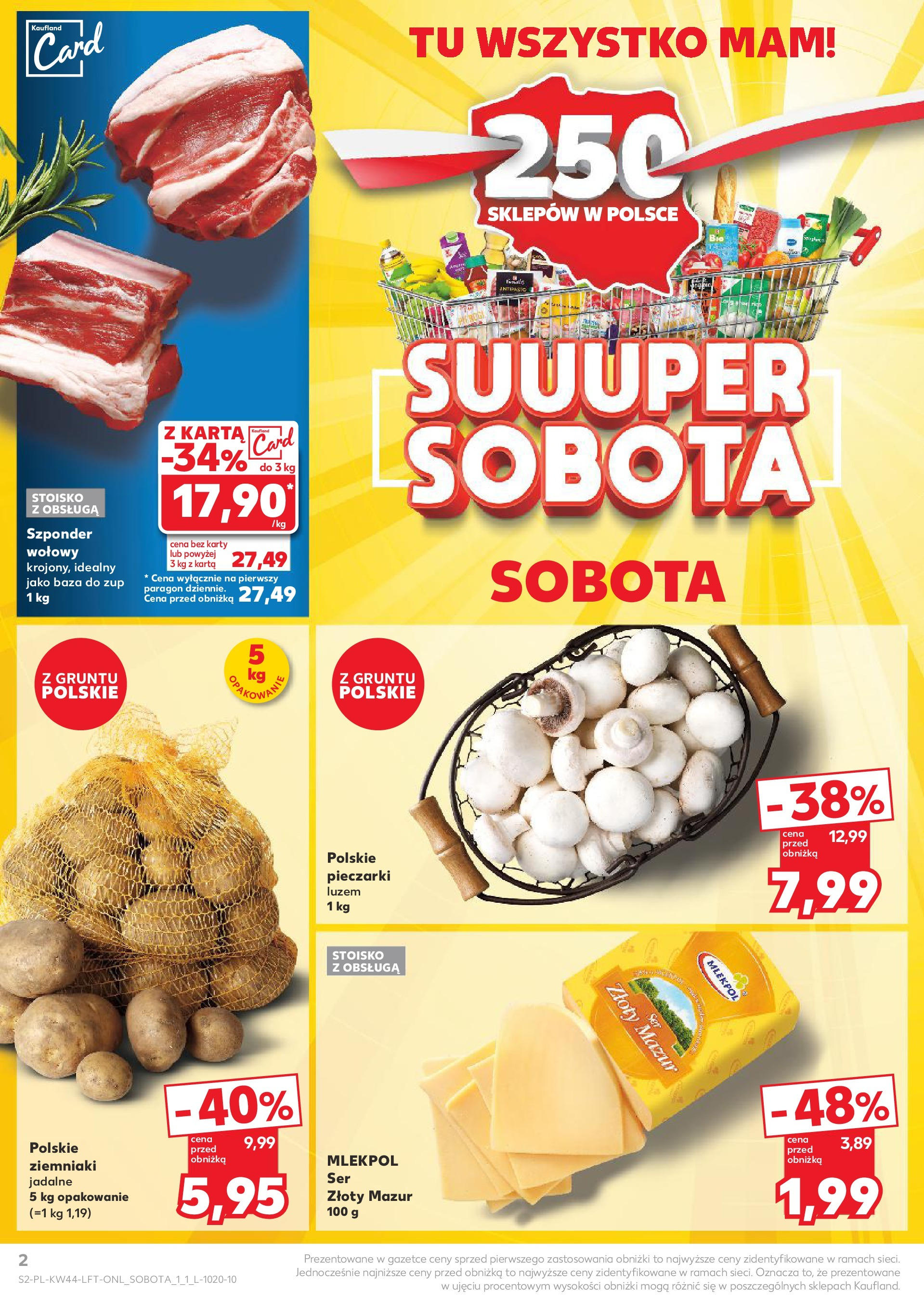 Kaufland gazetka od 30.10.2024 - od jutra PDF | Strona: 2 | Produkty: Karta, Pieczarki, Ziemniaki