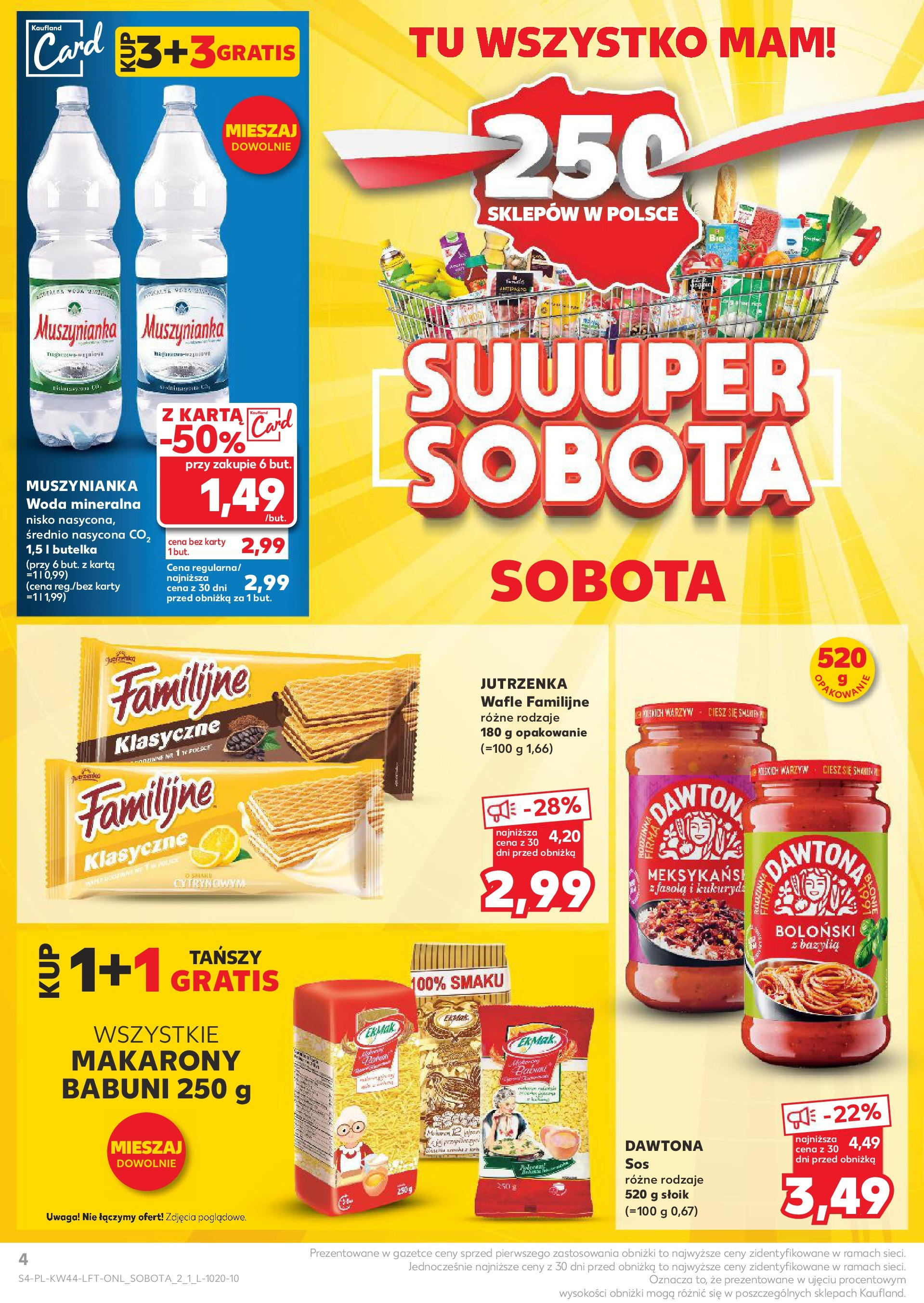 Kaufland gazetka od 30.10.2024 - od jutra PDF | Strona: 4 | Produkty: Muszynianka, Bazylia, Makarony, Woda