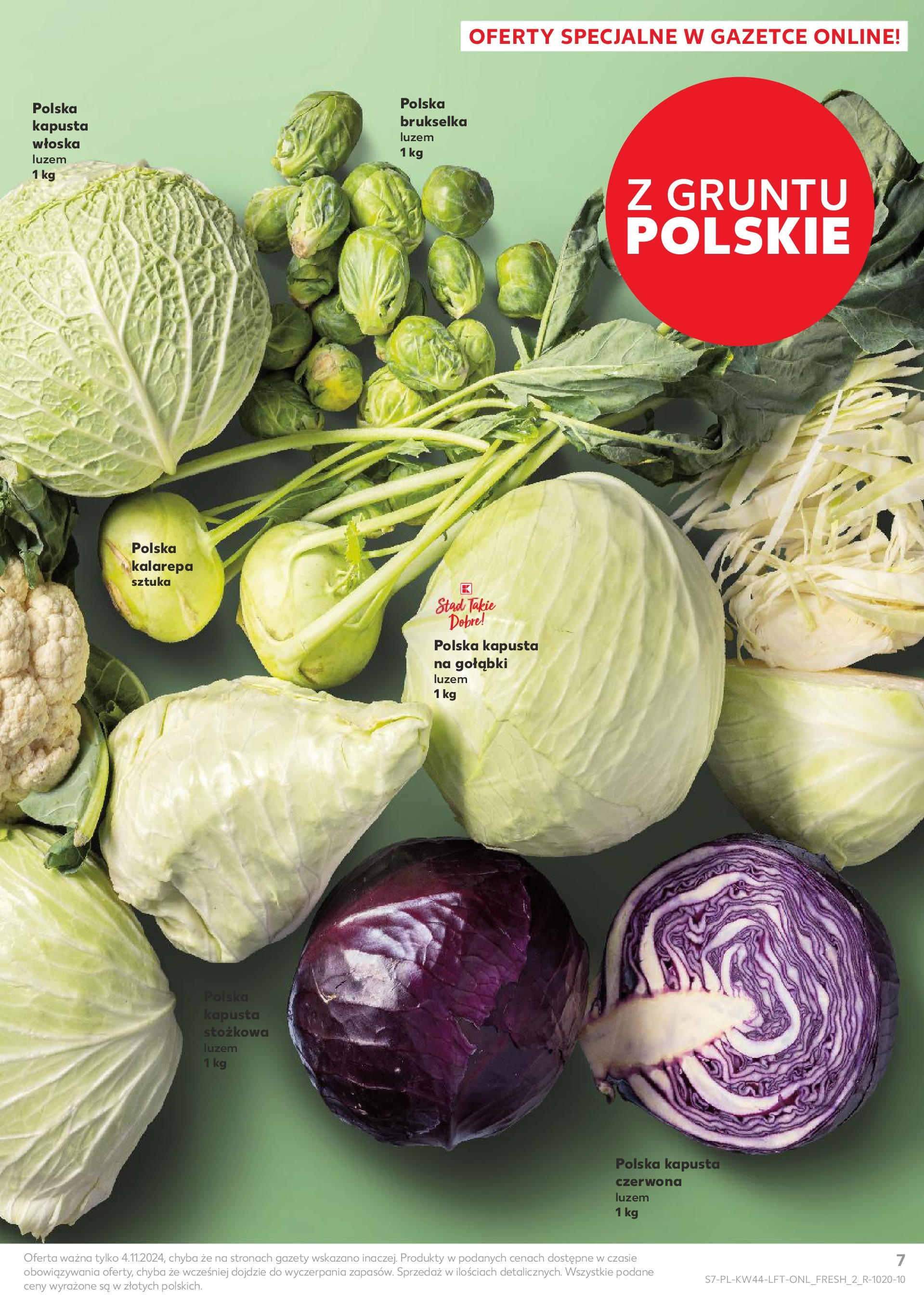 Kaufland gazetka od 30.10.2024 - od jutra PDF | Strona: 7 | Produkty: Kapusta, Kalarepa