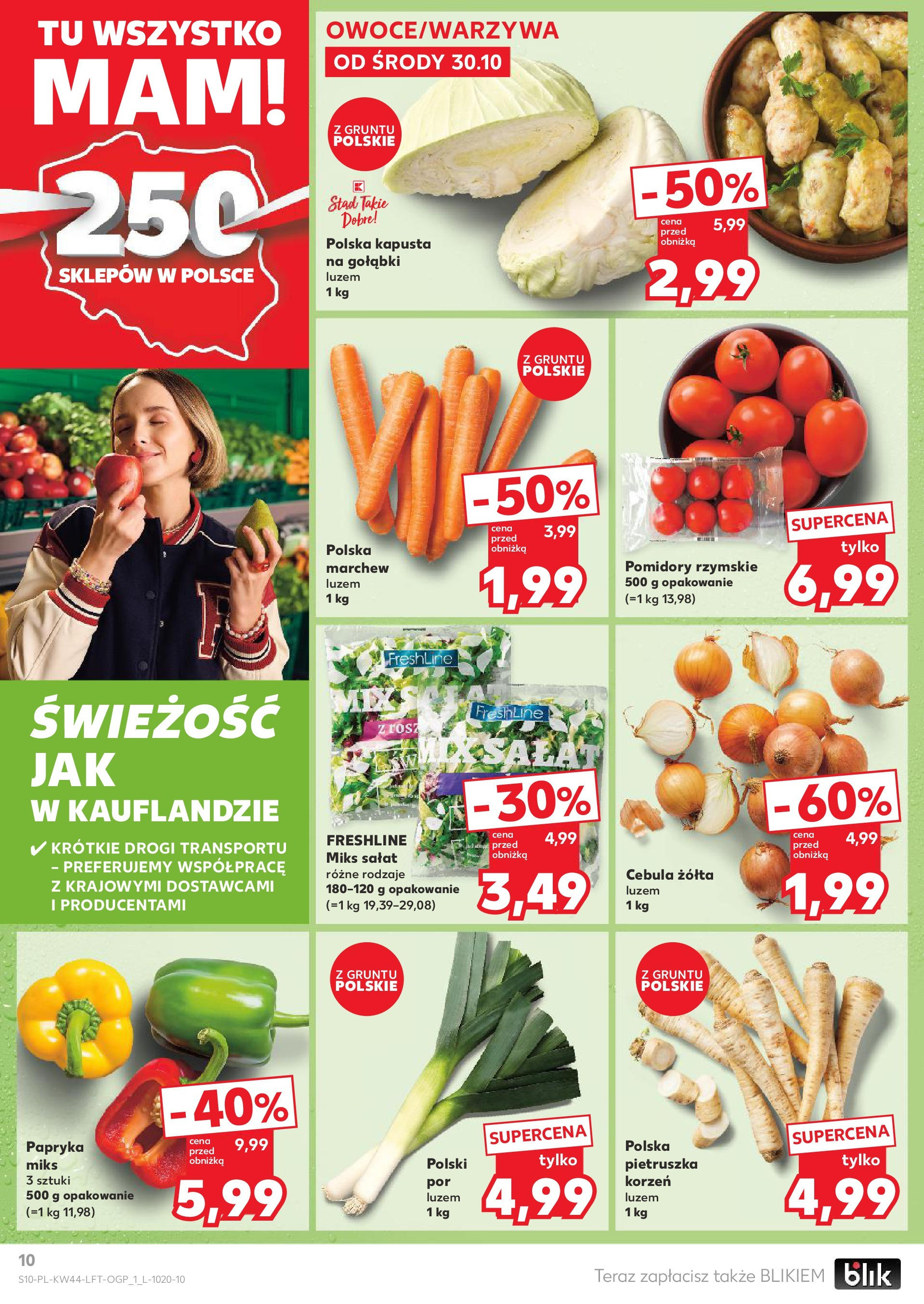 Kaufland gazetka od 30.10.2024 - od jutra PDF | Strona: 10 | Produkty: Kapusta, Pietruszka, Papryka, Pomidory