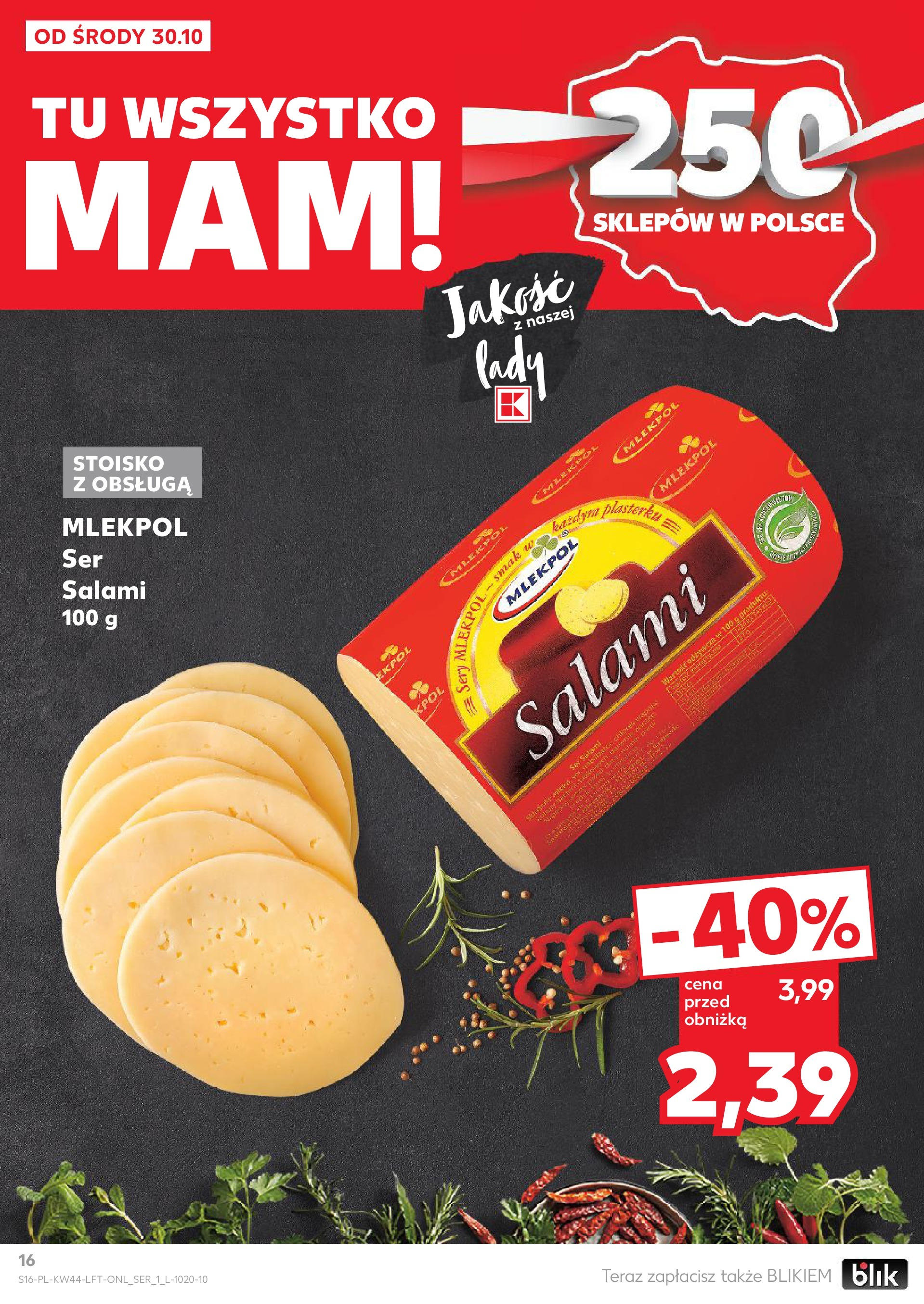 Kaufland gazetka od 30.10.2024 - od jutra PDF | Strona: 16 | Produkty: Sery, Ser, Salami