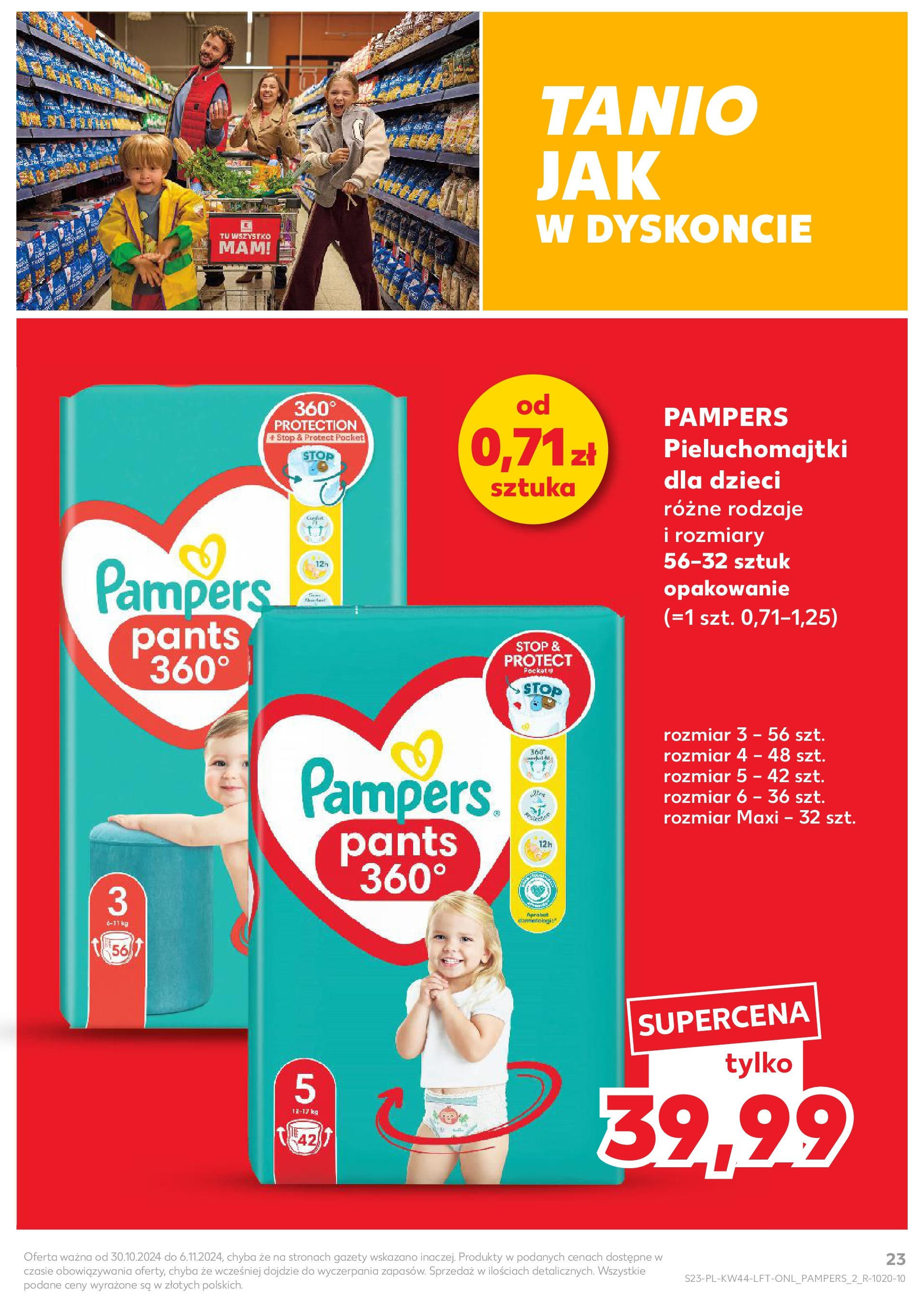 Kaufland gazetka od 30.10.2024 - od jutra PDF | Strona: 23 | Produkty: Pampers, Pieluchomajtki