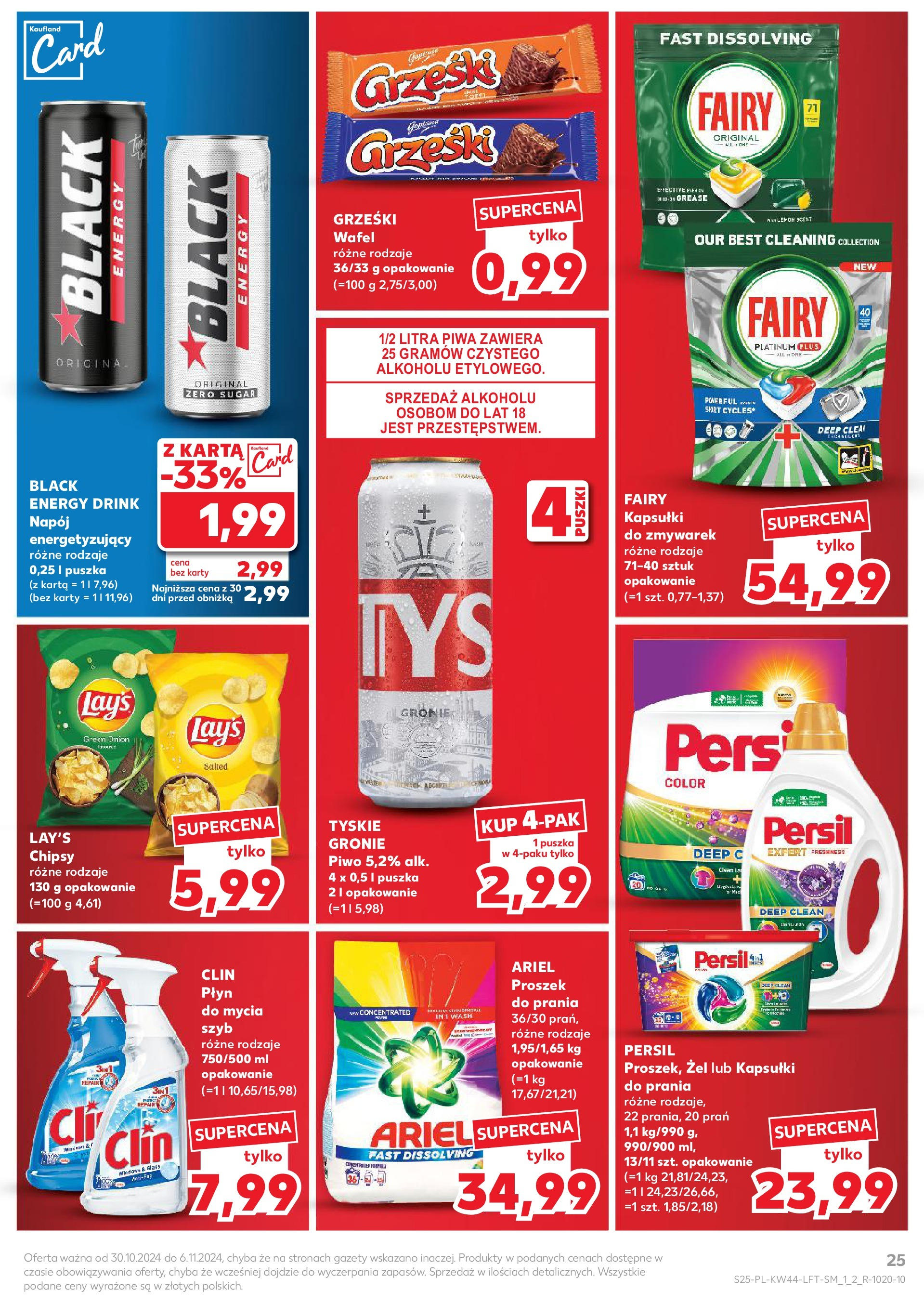 Kaufland gazetka od 30.10.2024 - od jutra PDF | Strona: 25 | Produkty: Karta, Chipsy, Tyskie, Piwo