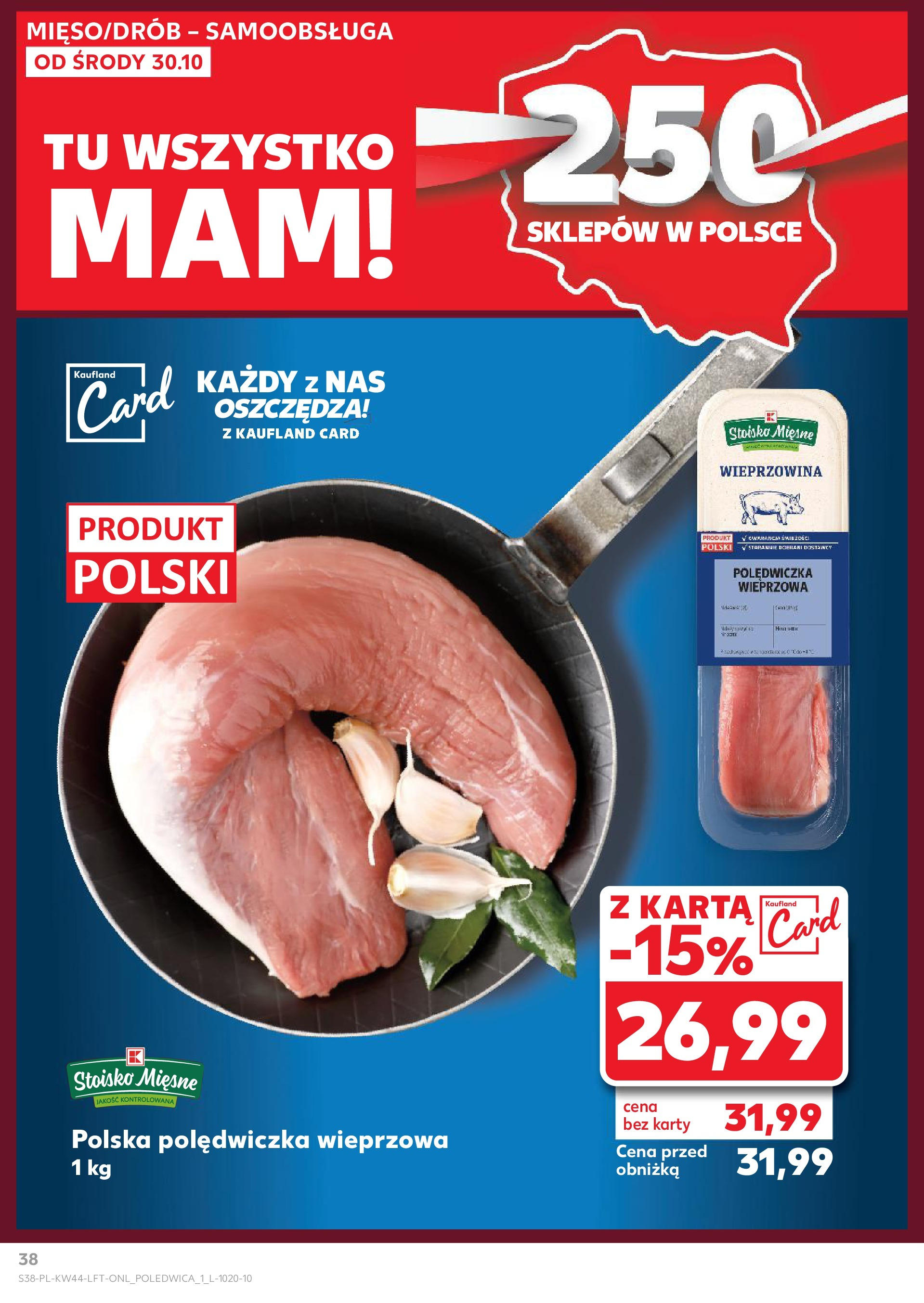 Kaufland gazetka od 30.10.2024 - od jutra PDF | Strona: 38 | Produkty: Karta, Polędwiczka wieprzowa, Wieprzowina