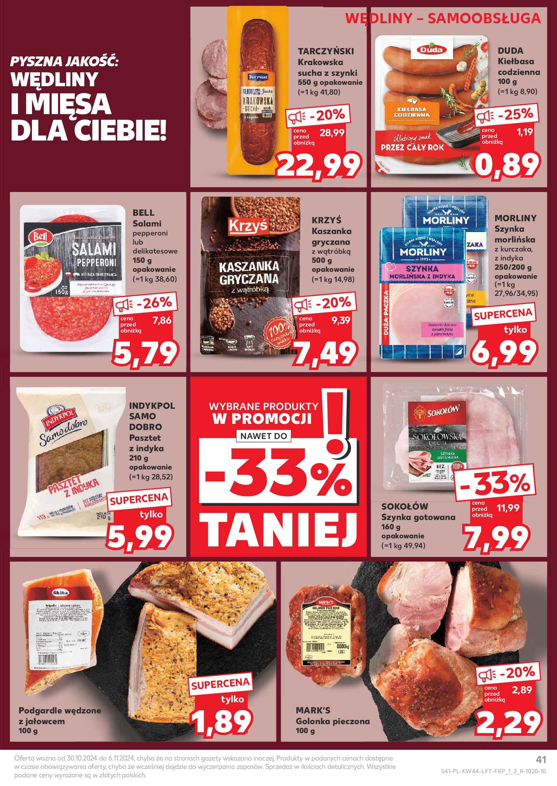 Kaufland gazetka od 30.10.2024 - od jutra PDF | Strona: 41 | Produkty: Kiełbasa, Bell, Wędliny, Szynka gotowana